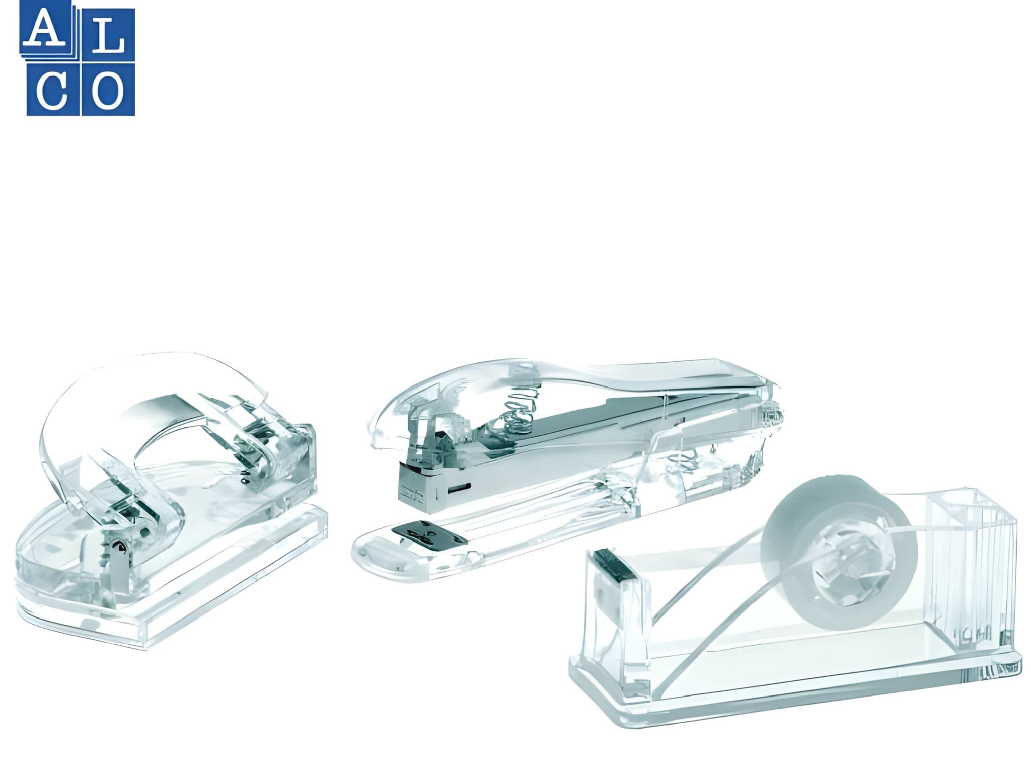 ALCO Brieföffner Alco Büor-Set Acryl, Klebebandabroller 4458, Locher 4460, Heftgerät