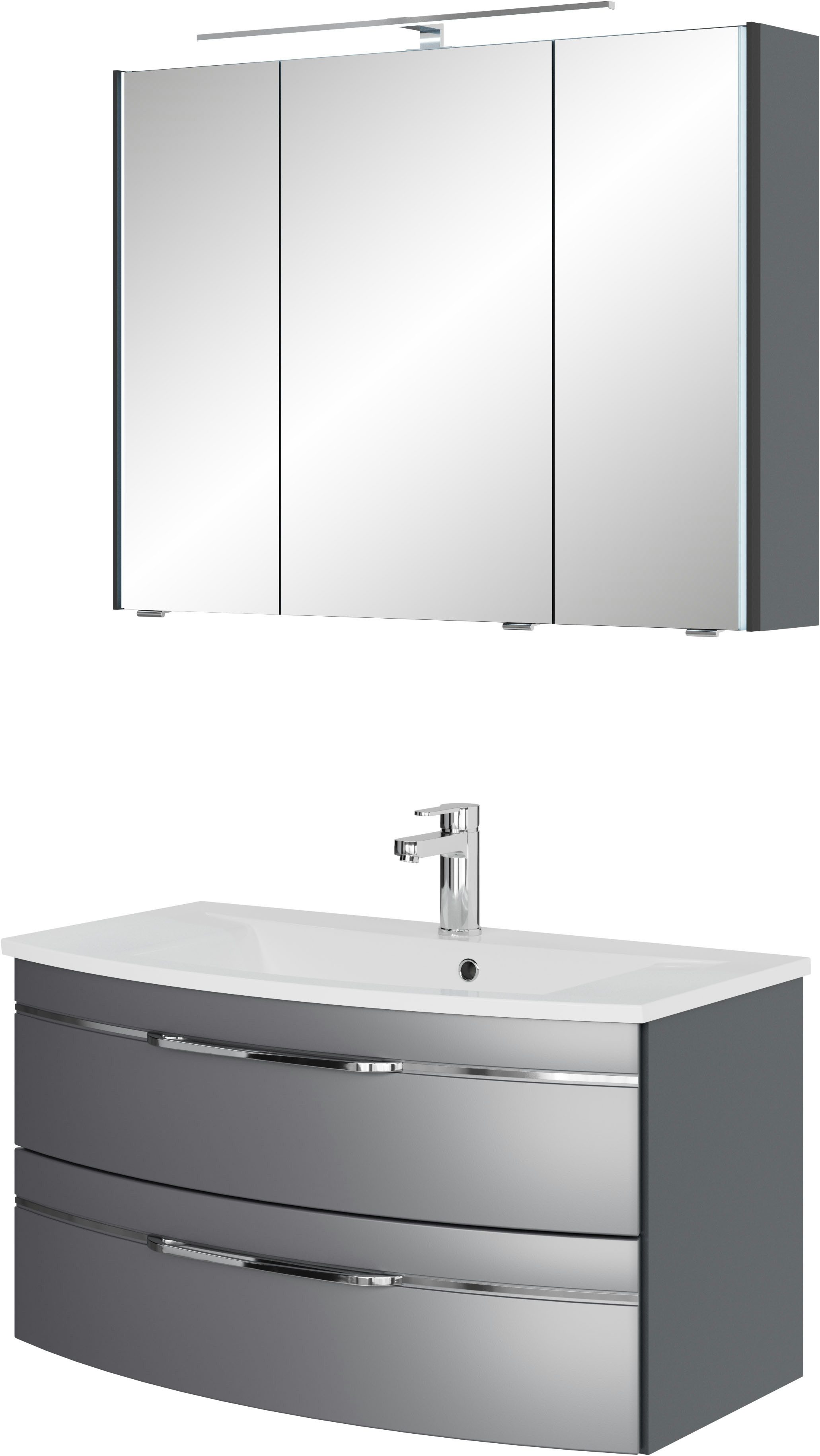 Saphir Badmöbel-Set Serie 7045 2-teilig Mineralmarmor-Waschtisch günstig online kaufen