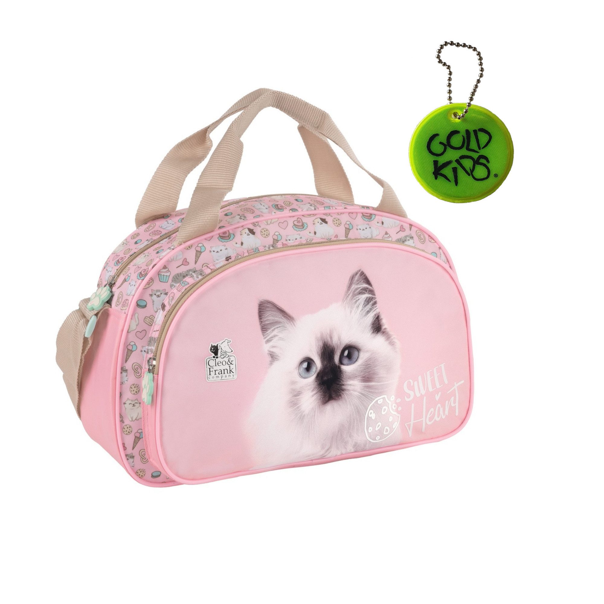 Sporttasche Kinder für Mädchen & Jungen - Umhängetasche mit Katze Motiv -