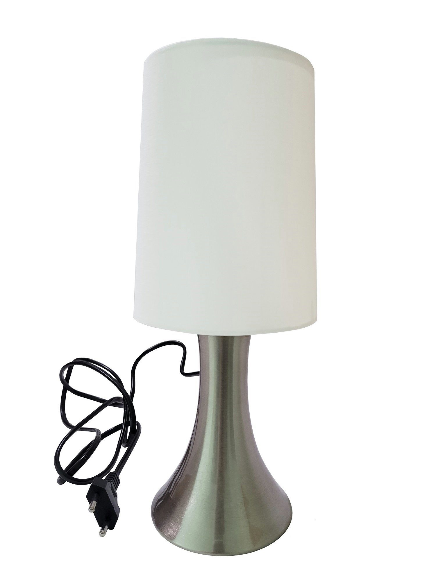 Nachttischlampe Tischlampe mit Touch-Dimmer E14 Weiß