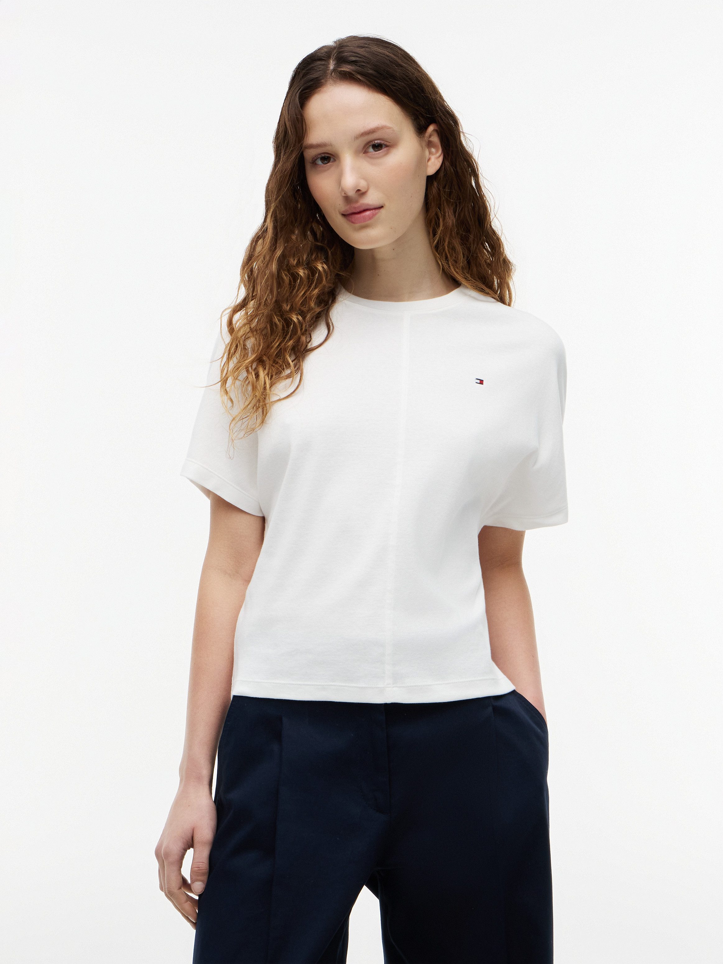 Tommy Hilfiger 3/4-Arm-Shirt CODY REG BATWING C-NK SS TEE Baumwolle, 3/4 Ärmel