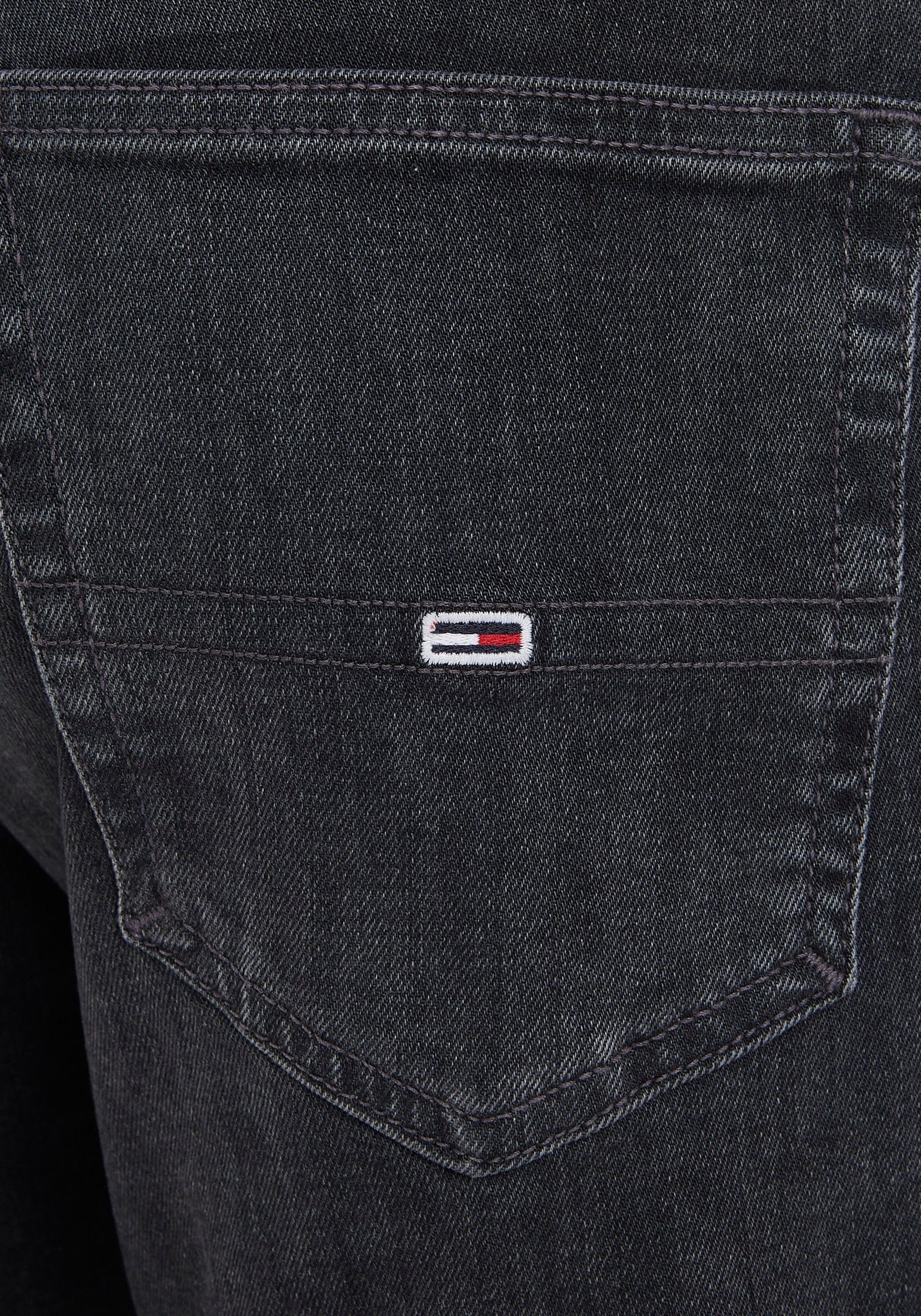 Jeans TPRD mit SLIM AUSTIN Tommy Lederbadge black Slim-fit-Jeans denim