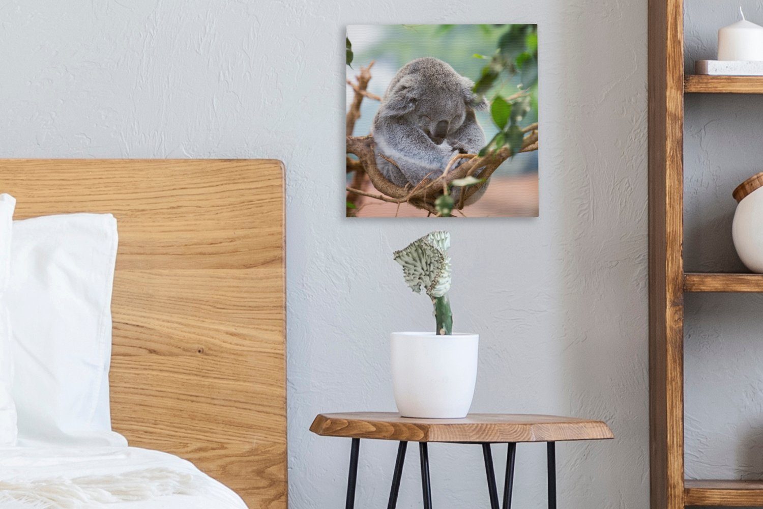 Leinwandbild Schlafzimmer für - Mädchen, Bilder Leinwand OneMillionCanvasses® - St), Äste - - Koala - Wohnzimmer Schlaf Kinder (1 Jungen