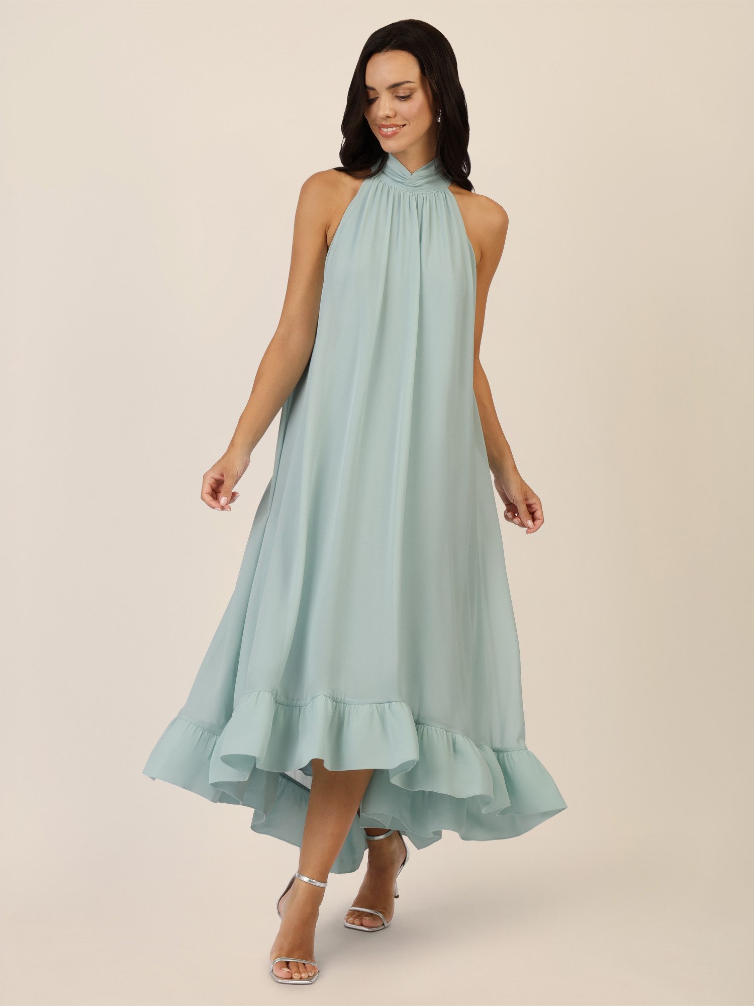 Apart Chiffonkleid mit Volantsaum