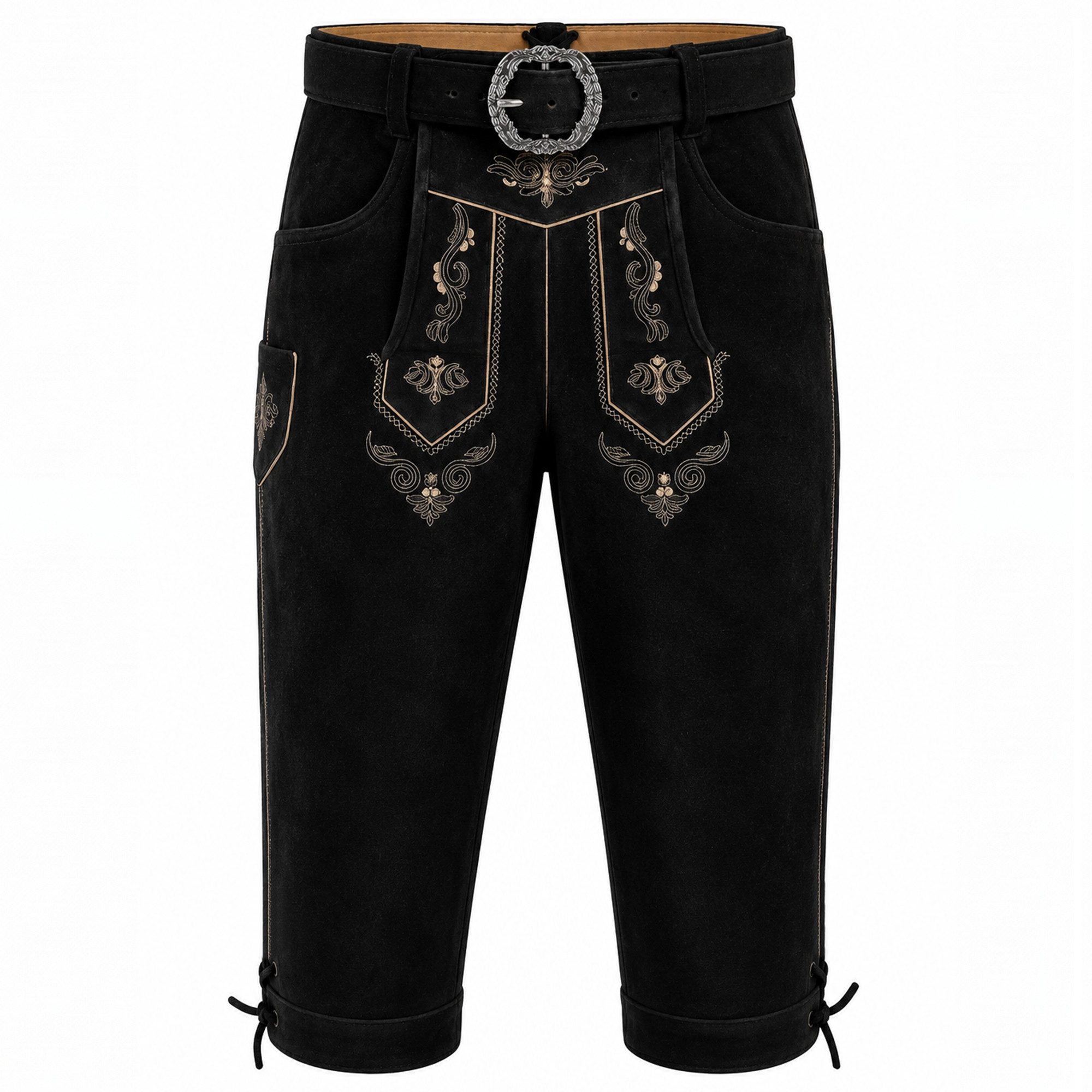 German Wear Trachtenlederhose GW822 Gürtel1902 Trachten Lederhose Kniebundhose trachtenhose Hose mit Gürtel