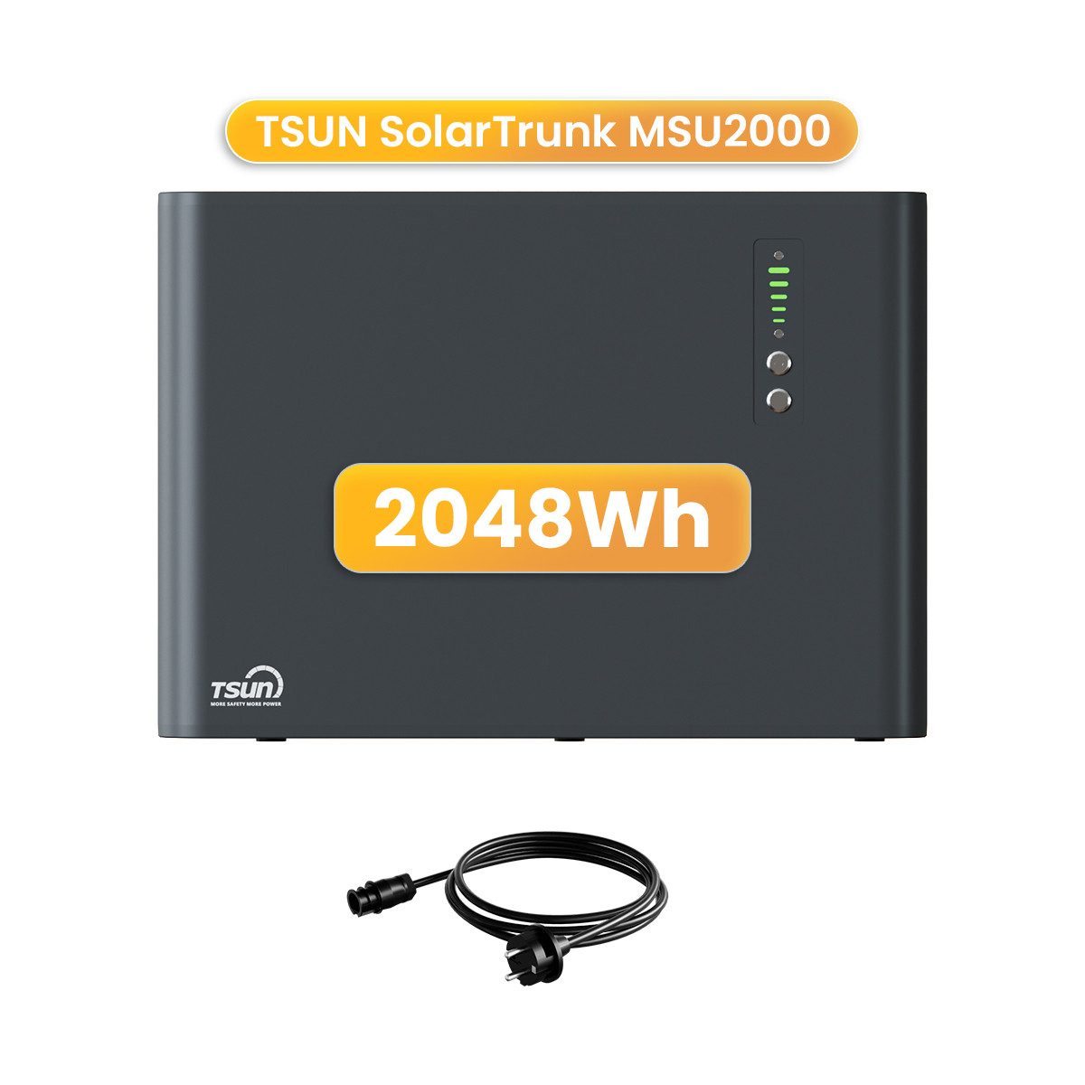 Tsun Balkonkraftwerk TSUN SolarTrunk MSU2000, 2048 Wh All-in-One Speicher mit Zusatzakku, (2000 W Backup-Modus), Integrierter Hybrid Mikrowechselrichter