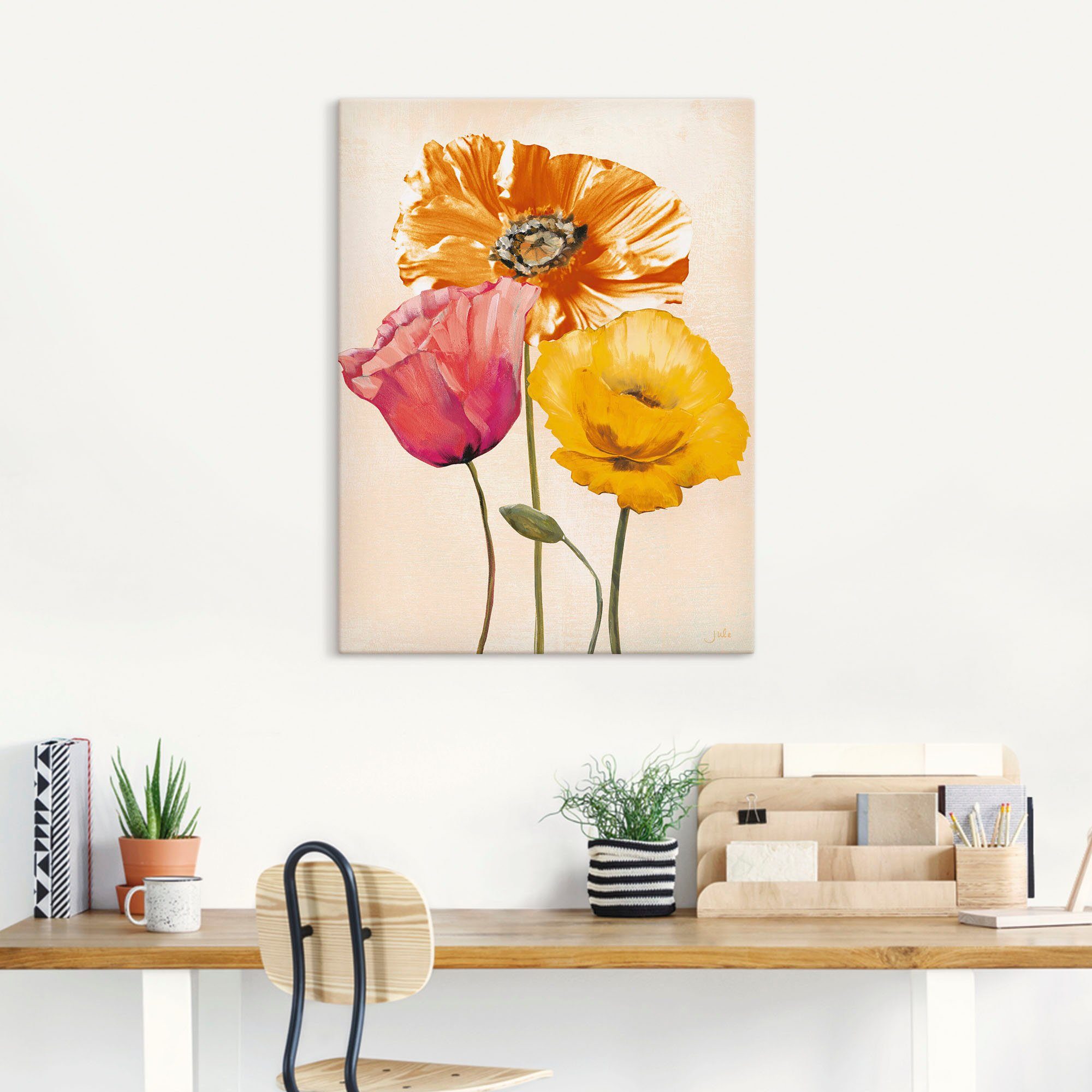 Artland Wandbild Bunte Mohnblumen II, Blumenbilder (1 St), als Leinwandbild, Poster in verschied. Größen