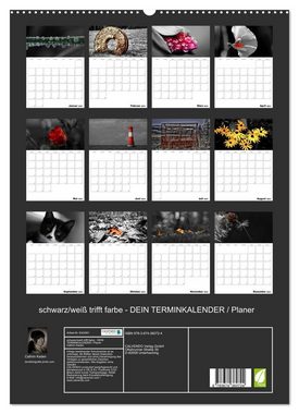 CALVENDO Wandkalender schwarz/weiß trifft farbe - DEIN TERMINKALENDER / Planer (Premium, hochwertiger DIN A2 Wandkalender 2023, Kunstdruck in Hochglanz)