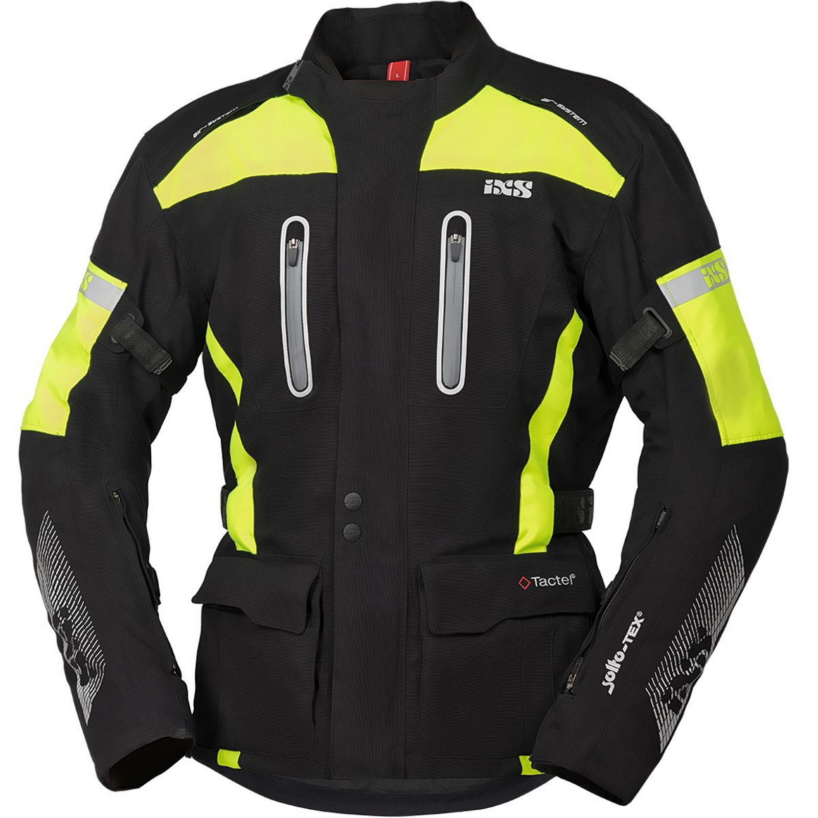 IXS Motorradjacke iXS Pacora-ST Textiljacke Herren schwarz / fluo-gelb 3XL atmungsaktiv