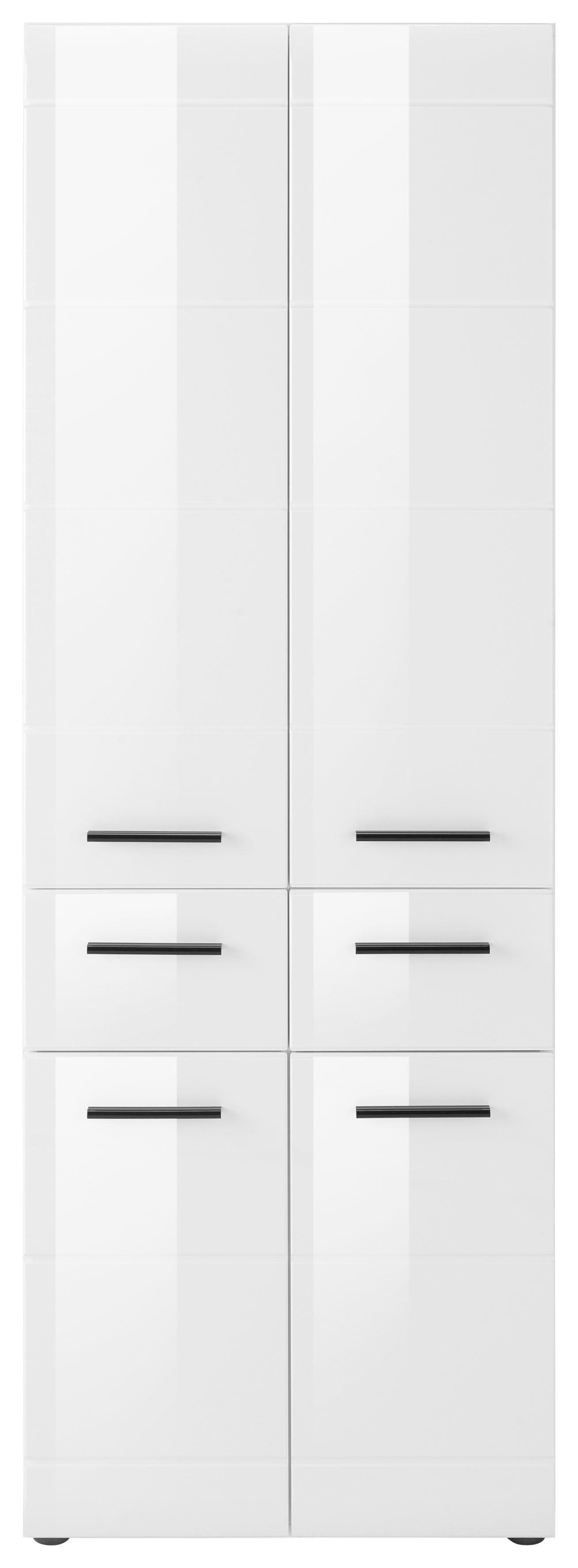 welltime Hochschrank Sovana Breiter Badezimmerschrank mit 2 Schubladen und 12 Fächern