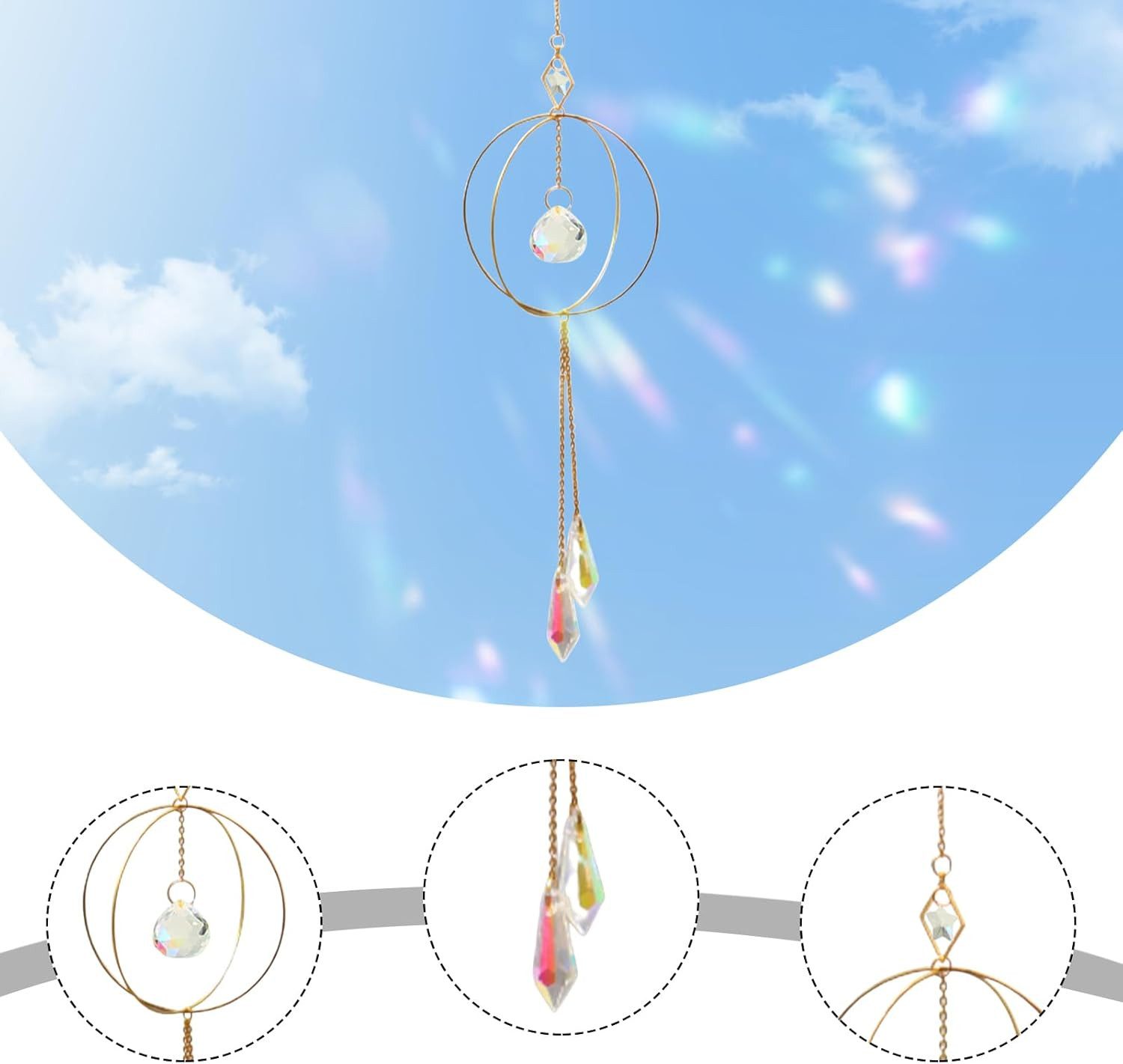 Dekohänger Sonnenfänger Kristall Hanging Windspiel Regenbogen Kristalle Anhänger