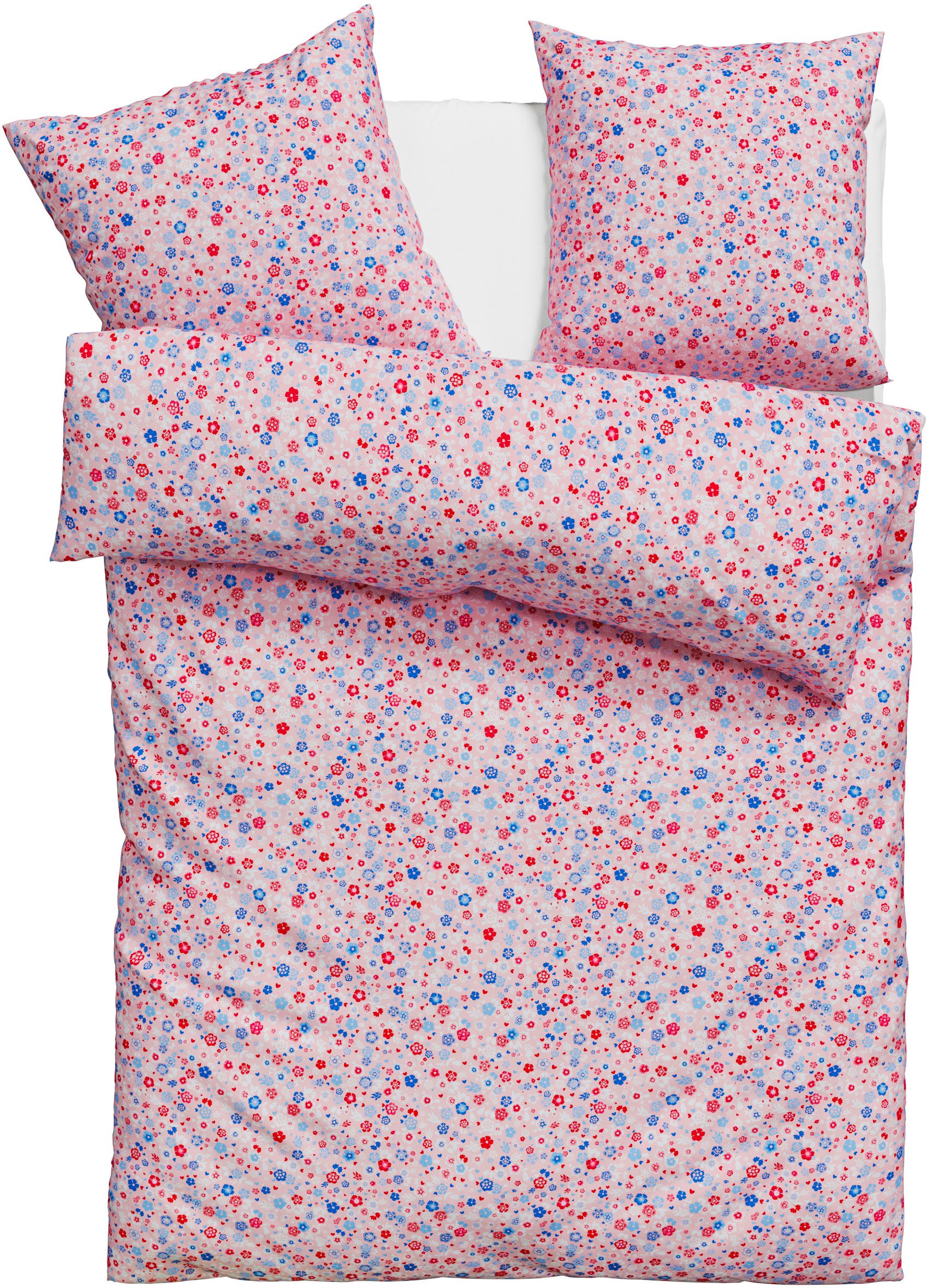 OTTO home Bettwäsche Mariby, Renforcé, 2 teilig, mit feinem Blümchen Design, skandinavisch, romantische Bettwäsche