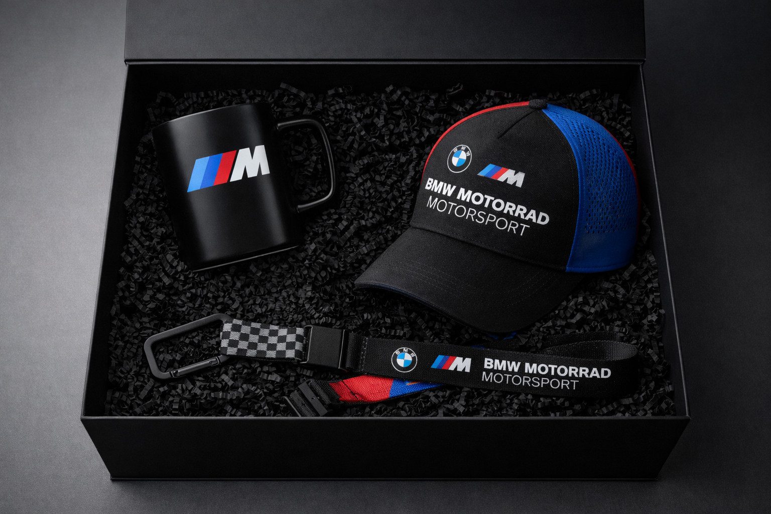 BMW Tasse BMW M Motorrad Motorsport Geschenkset Geschenkbox Mütze Tasse Lanyard, 1-tlg.
