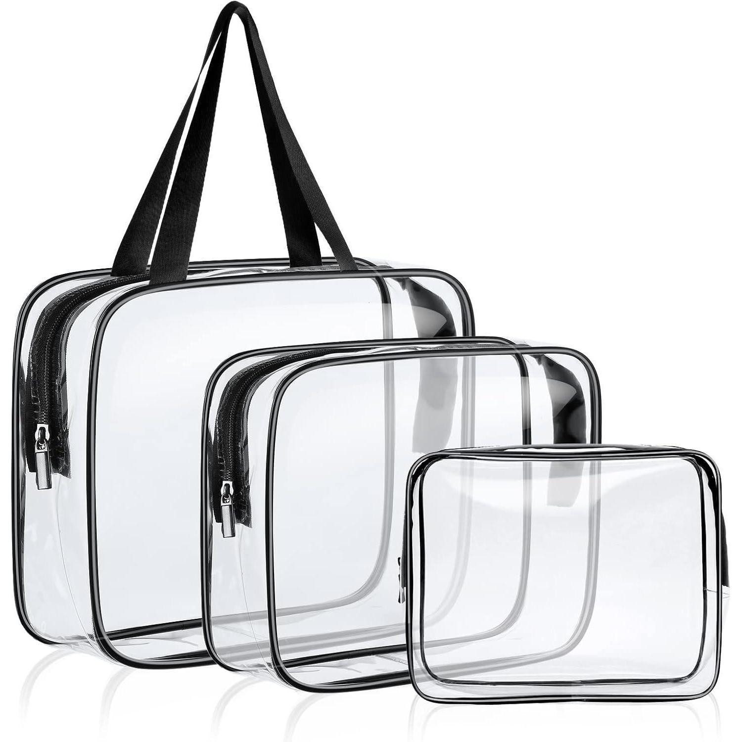 Kosmetiktasche Transparente PVC Kulturtasche 3er Set wasserdicht TSA-zugelassen