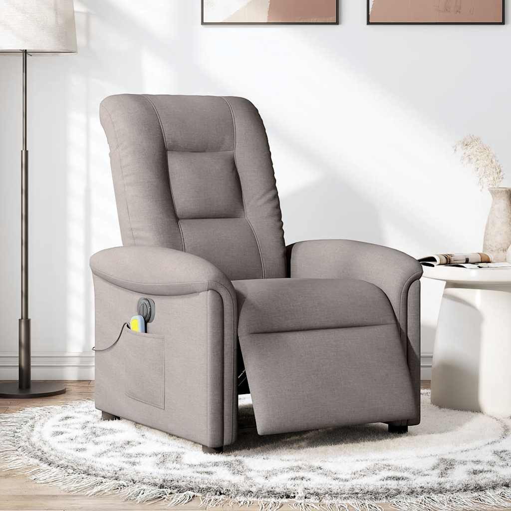 vidaXL Sessel Massagesessel Elektrisch Taupe Stoff günstig online kaufen