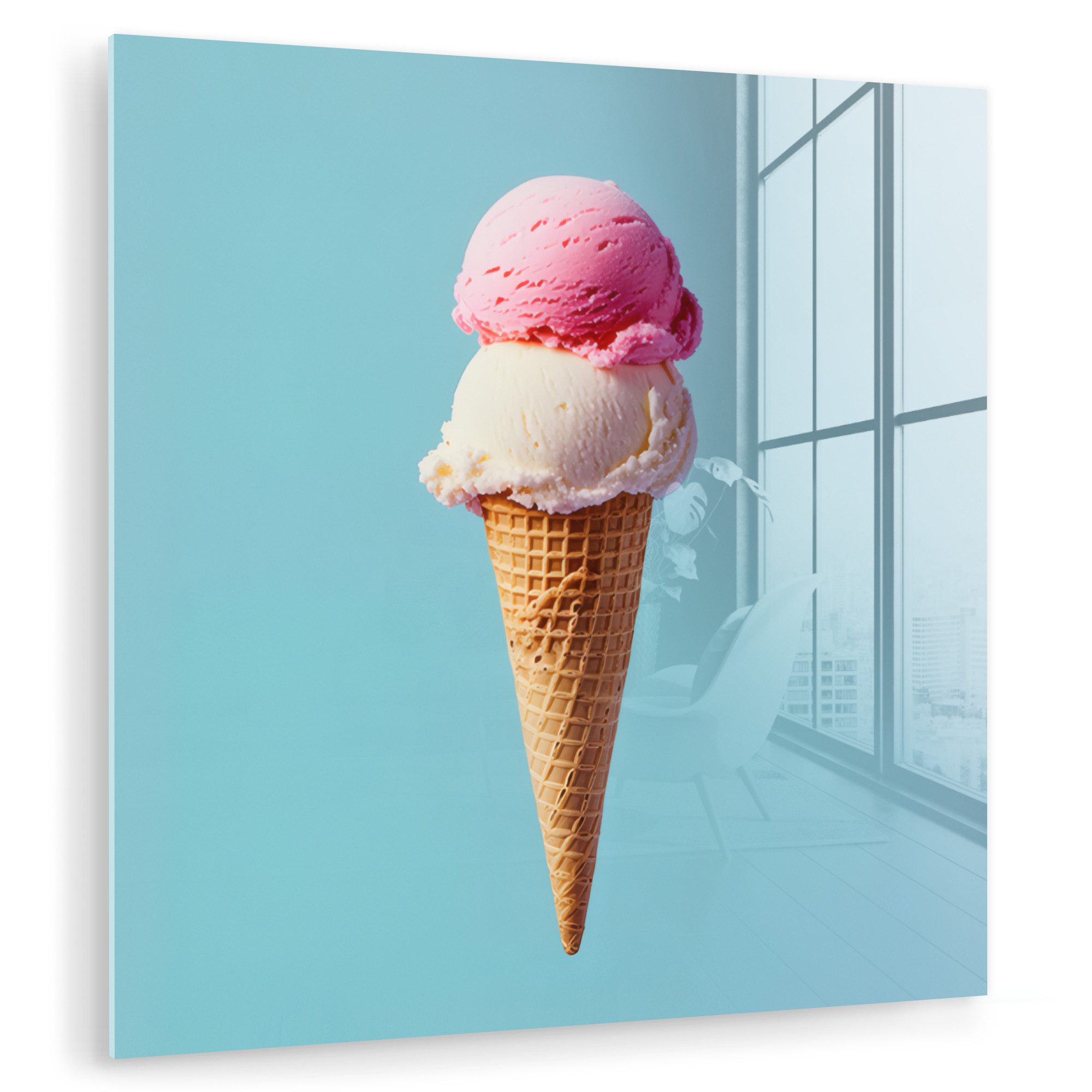 MuchoWow Acrylglasbild Schaufel Eiscreme - Kegel günstig online kaufen