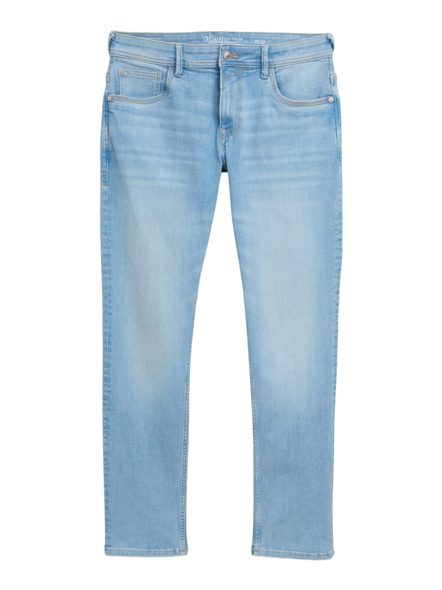 TOM TAILOR Denim 5-Pocket-Jeans N blau,Casual,Baumwolle,Unifarben,Straight Leg,Mittel