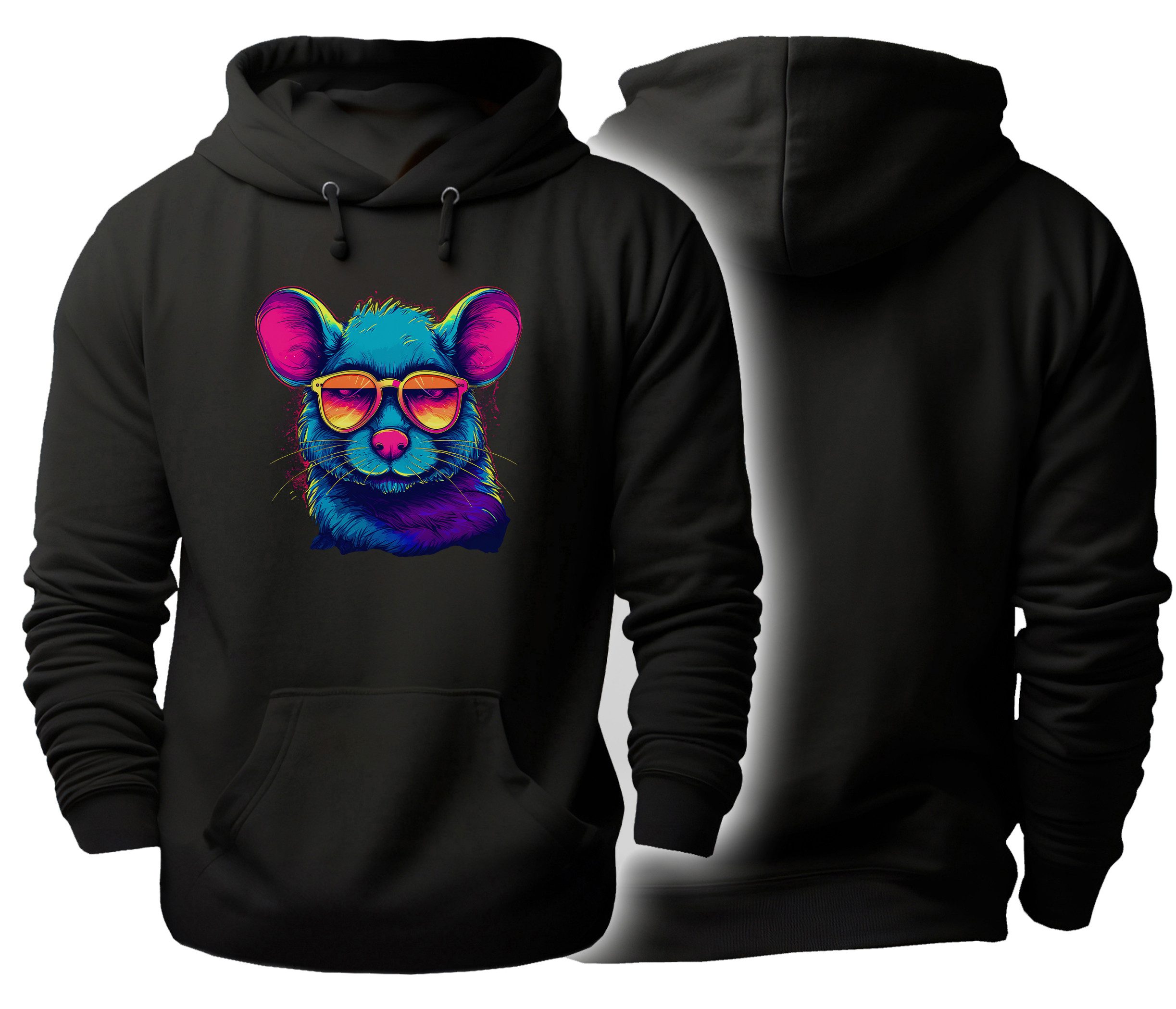 MyDesign24 Hoodie Urbaner Streetart Kapuzen Pullover - Maus Kapuzensweater - moderner Hoodie i649