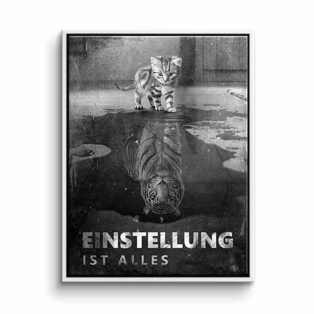 ohne Mindset Englisch, Mo #Tiger xxl Leinwandbild, is Einstellung Rahmen everything DOTCOMCANVAS® ist Leinwandbild alles