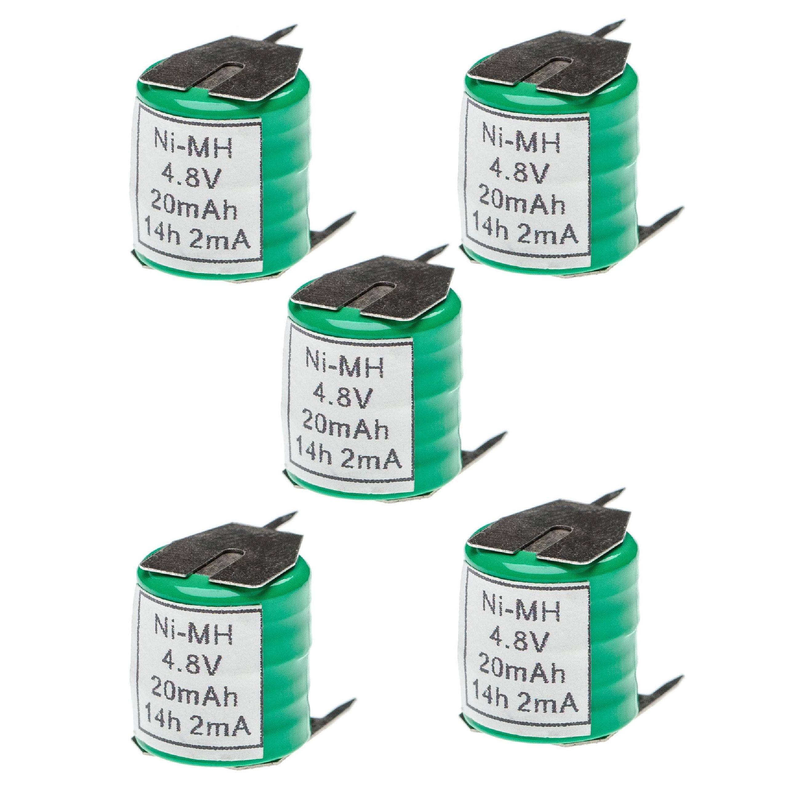 vhbw Akku Ersatz für 4/V15H für Modellbau / verschiedenes (20 mAh, 4,8 V, Akku Akku 20 mAh (4,8 V, 5 St), Leistungsfähige Austausch-Akkus für Ihre RC Modelle, Wiederaufladbar