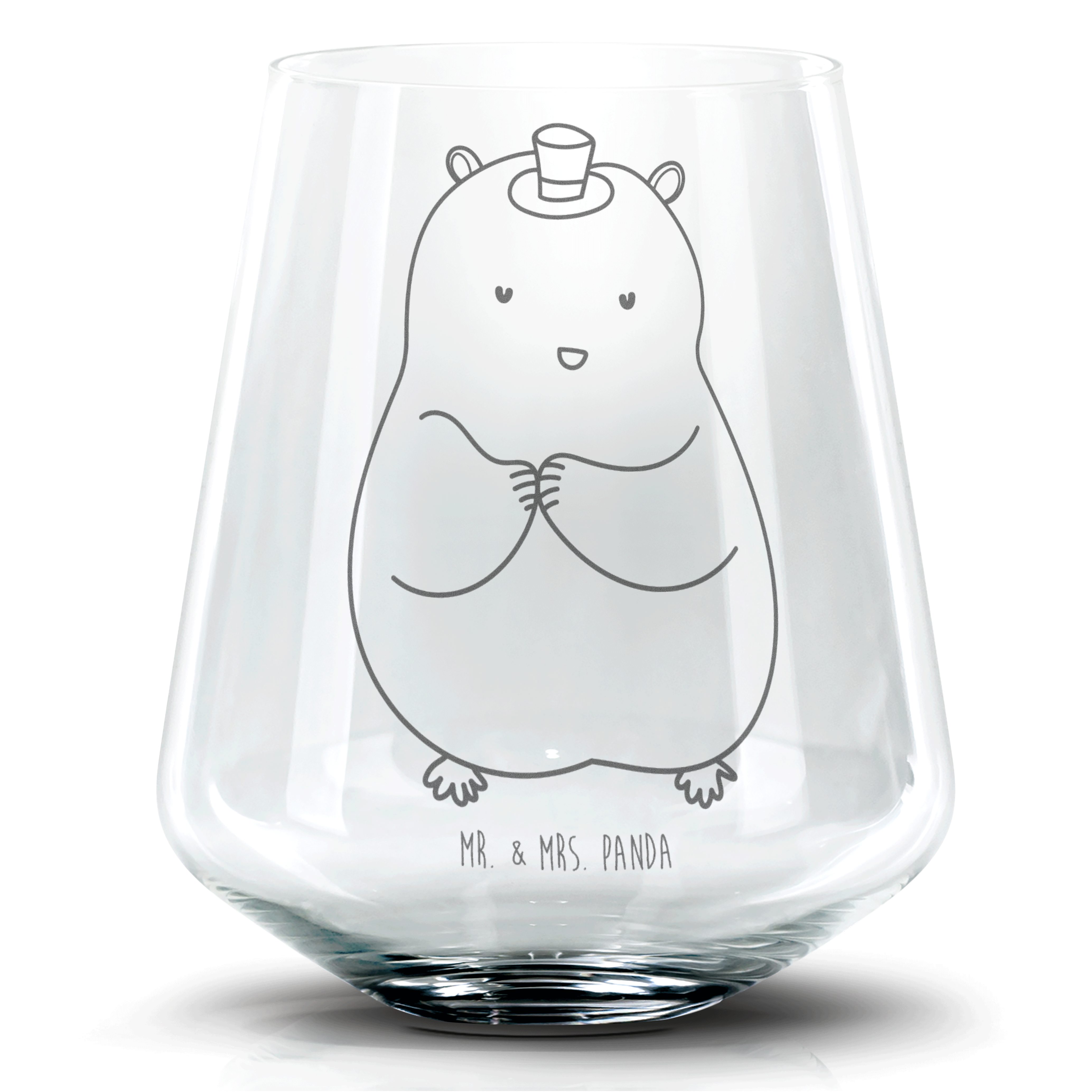 Mr. & Mrs. Panda Cocktailglas Hamster Hut Transparent Geschenk