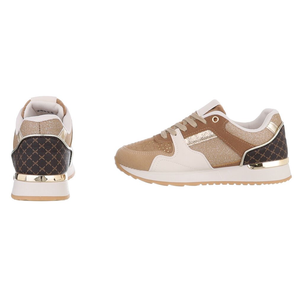Ital-Design Modischer Sneaker für Damen – Bequem und stylish im Alltag Sneaker (90169687) Keilabsatz/Wedge Sneakers Low in Hellbraun