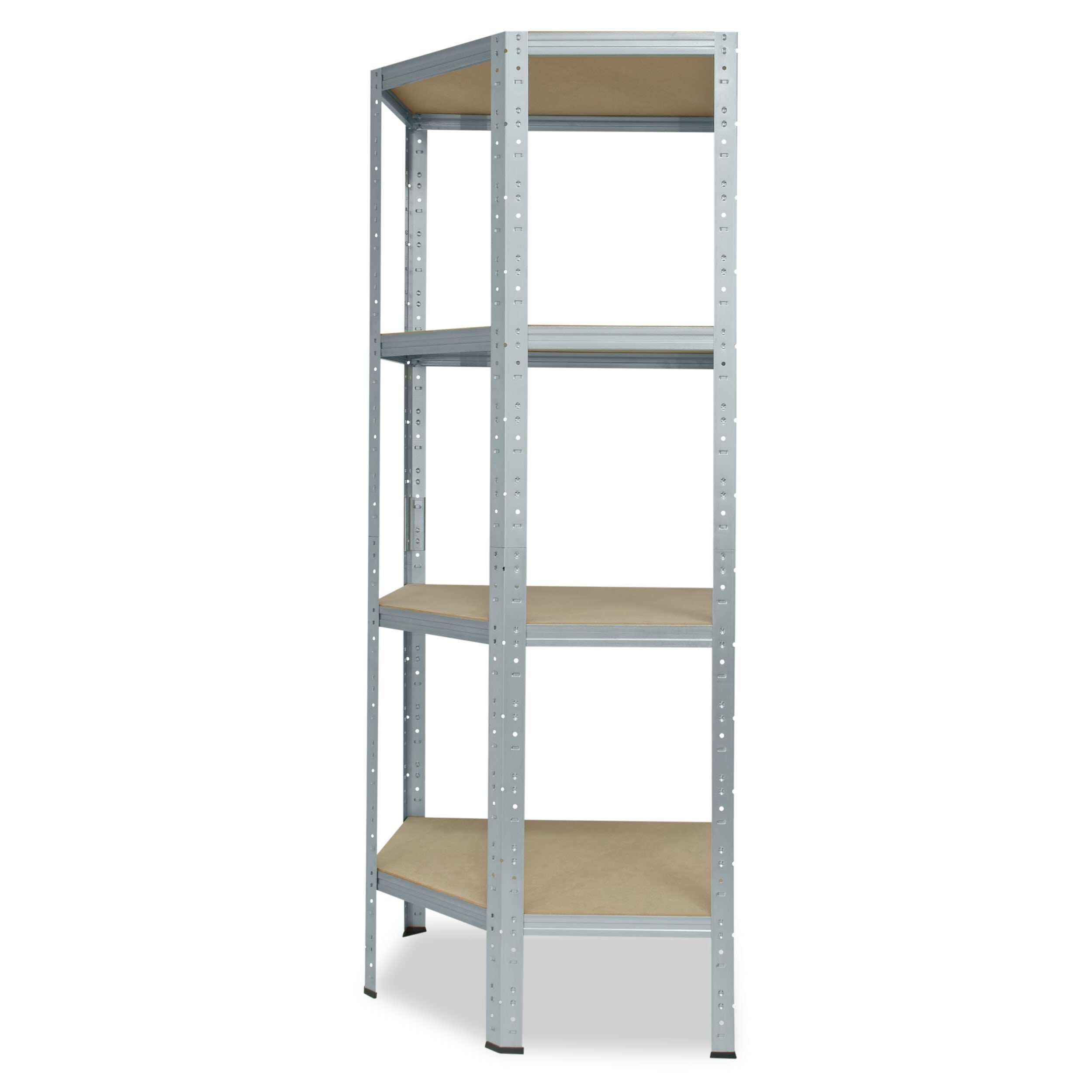 Corner Keller Regal Garagen 175kg 4 Ecke, Böden, Tragkraft Eckregal Eckregal Steckregal Schwerlastregal shelfplaza Shelf Eckregal Metall 155x60x30cm stehend verzinkt, verzinkt HOME, mit