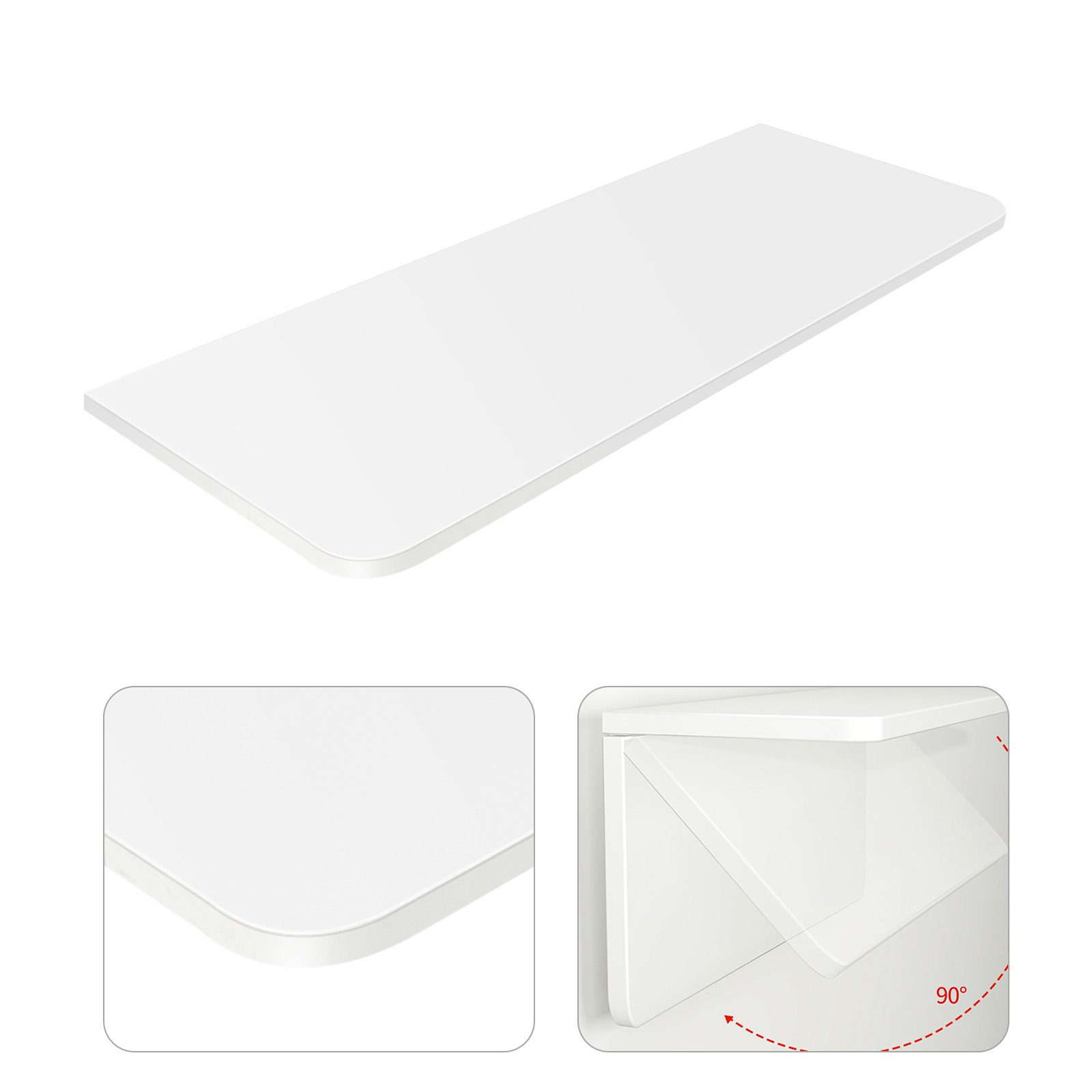 JEOBEST Klapptisch Wandklapptisch Esstisch Küchentisch Schreibtisch, Esszimmertisch, Wandmontiert, 80 x 50 x 1,6 cm