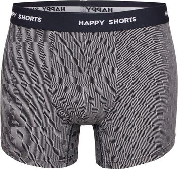 HAPPY SHORTS Trunk 2 Happy Shorts Jersey Trunk Herren Boxershorts Pant Abstrakt Grau (1-St)