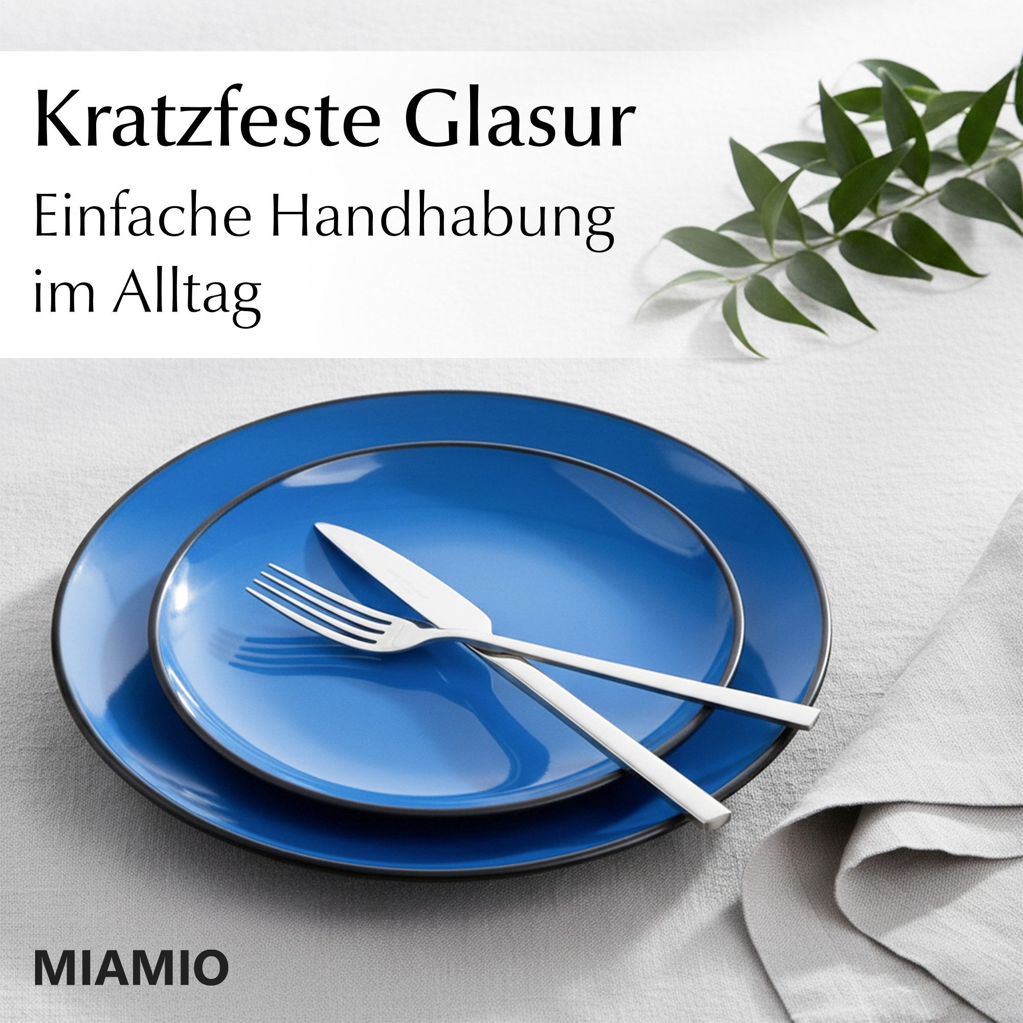 MiaMio Teller Le Papillon kleine Teller, blau, (6 St), Ø 20,5 cm, 6-teilig