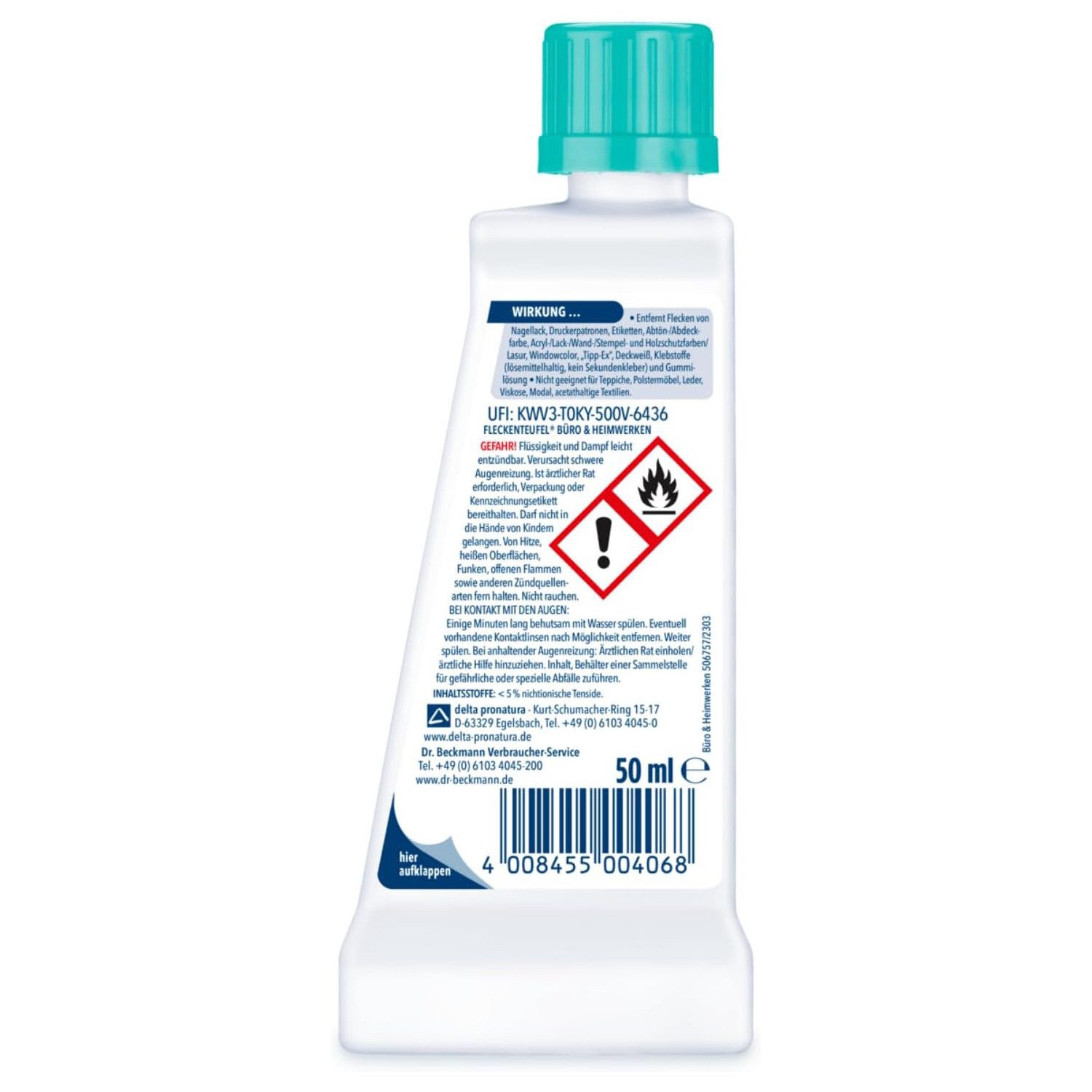 Dr. Beckmann Fleckenteufel, Spezialfleckentferner gegen Kaugummiflecken, 50 ml Fleckentferner (1-St)