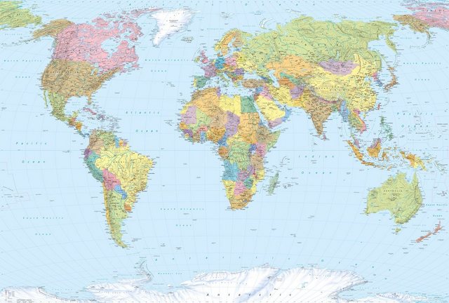 Komar Fototapete »World Map«, (4 St)-Otto