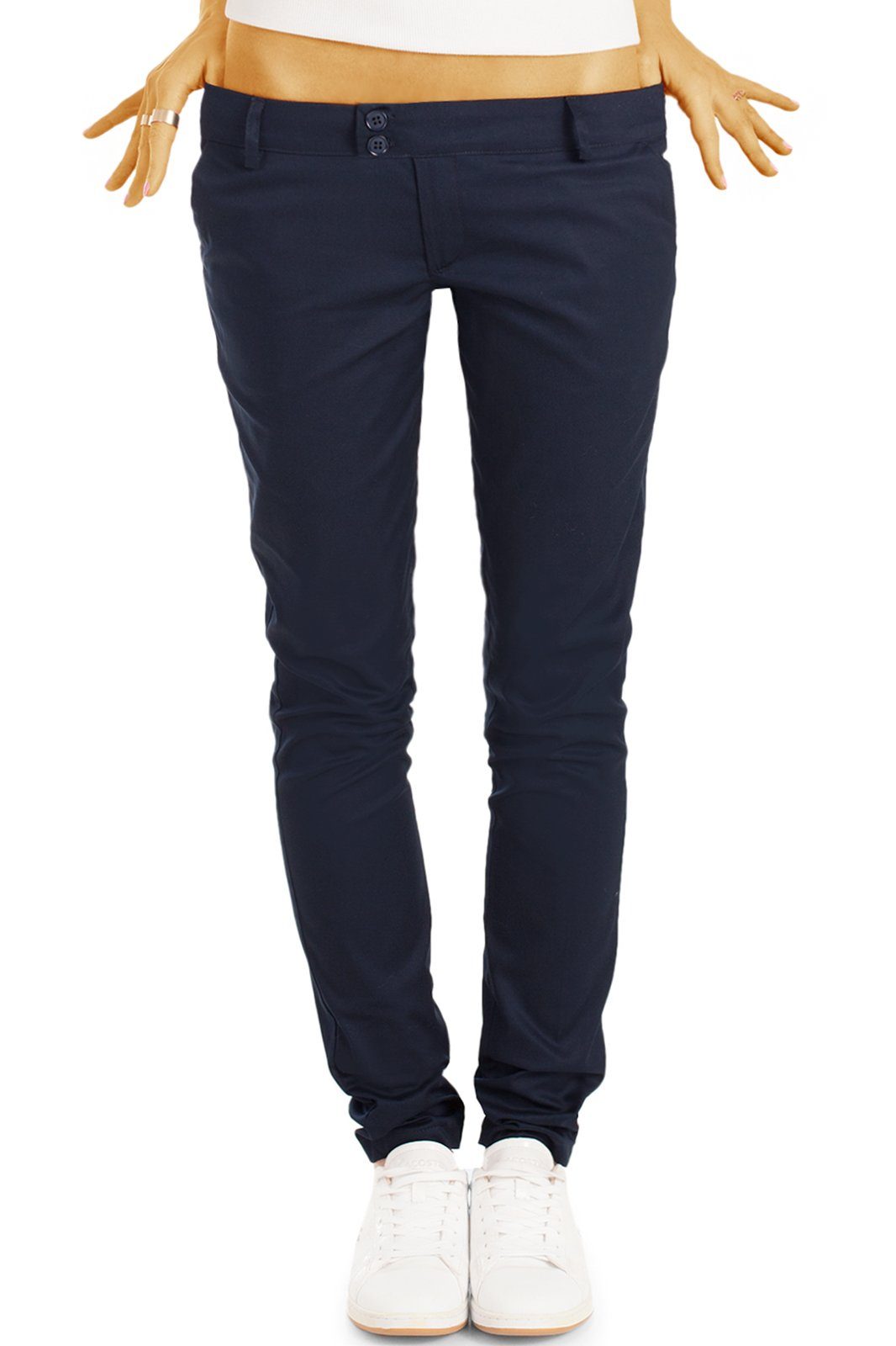 be styled Stoffhose röhrige Damenhosen, slim fit Hüfthosen elegant / sportlich h15a navy