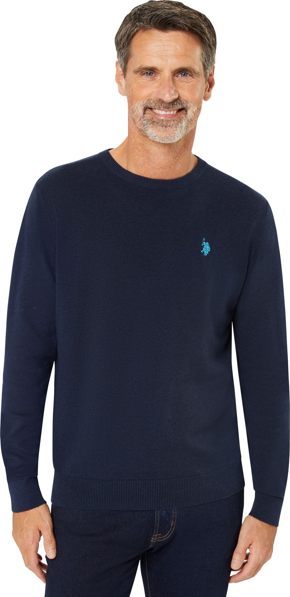 US Polo Assn. Rundhalspullover Besonders hautfreundlich dank 100% Baumwolle