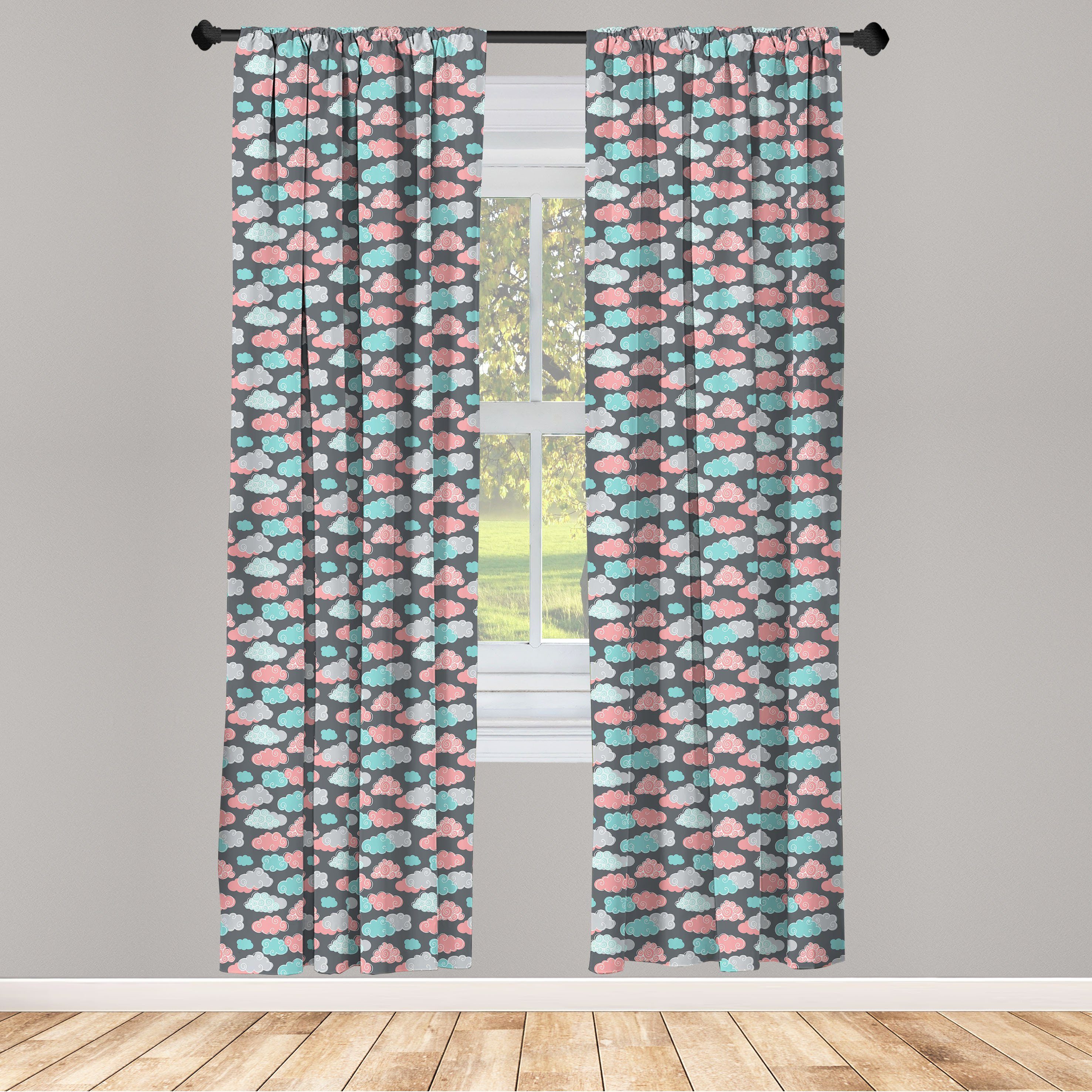 Gardine Vorhang für Wohnzimmer Schlafzimmer Dekor, Abakuhaus, Microfaser, Wolke abstrakte Wolke