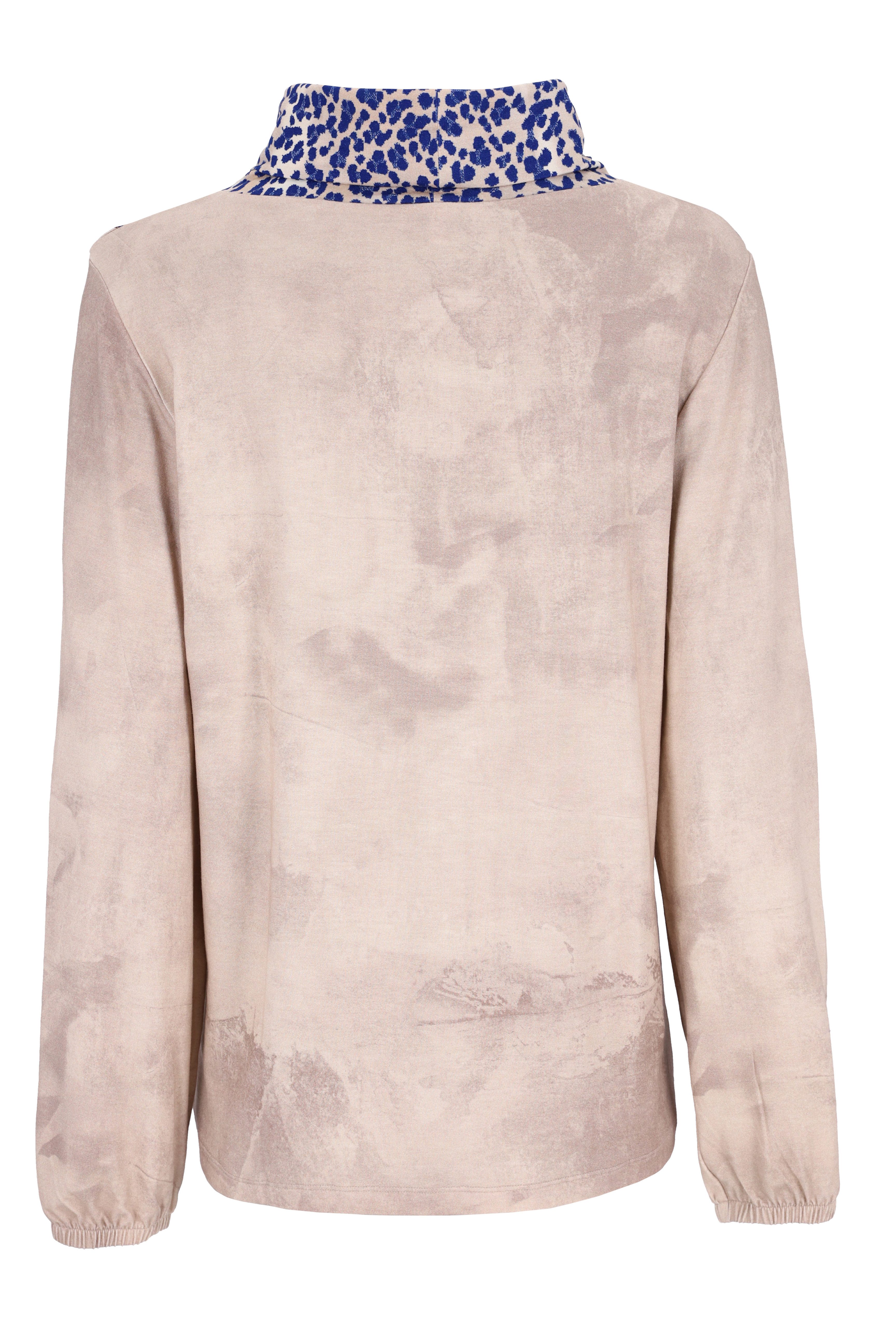 Hajo Blusenshirt Shirt mit halsfernem Kragen und Mustermix
