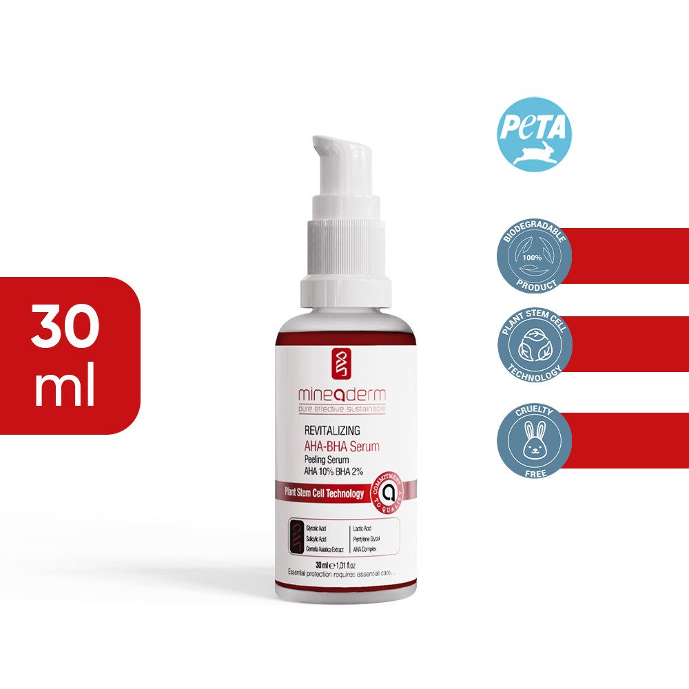 mineaderm Gesichtsserum Revitalizing AHA 10% BHA 2% Peeling Serum, 30 ml, 1-tlg.