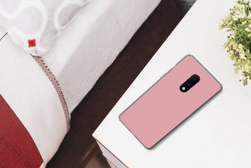 MuchoWow Handyhülle Rosa - Farben - Innenraum - Einfarbig - Farbe, Phone Case, Handyhülle OnePlus 7, Silikon, Schutzhülle