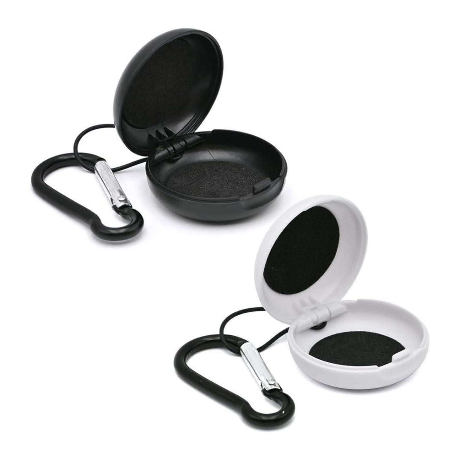 LuxusKollektion Gehörschutzstöpsel Ohrstöpsel Etui mit Karabiner 2er Set Schwarz/Weiß