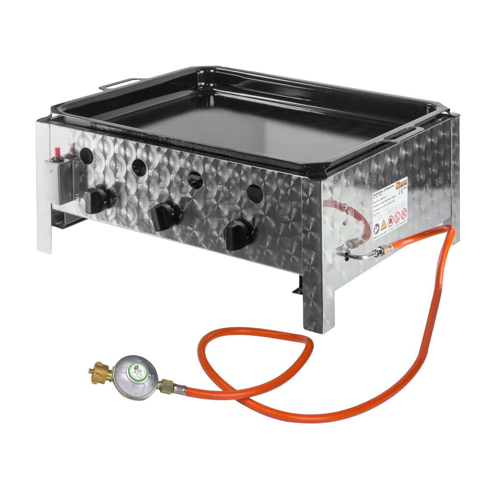 DEMA Gas-Pizzaofen Edelstahl Gas-Bräter mit Untergestell Gastrobräter Stahlpfanne – Bild 5 von 5