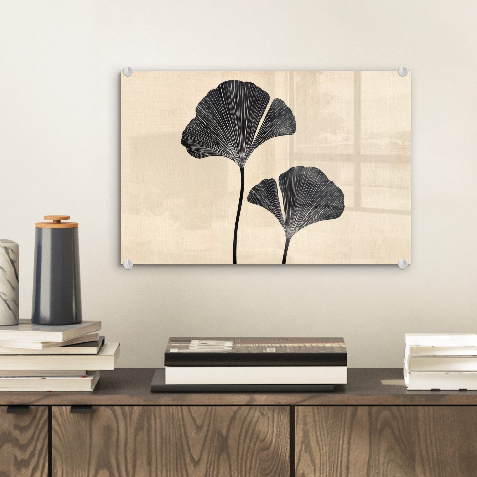 MuchoWow Acrylglasbild Blätter - Minimalistisch - günstig online kaufen