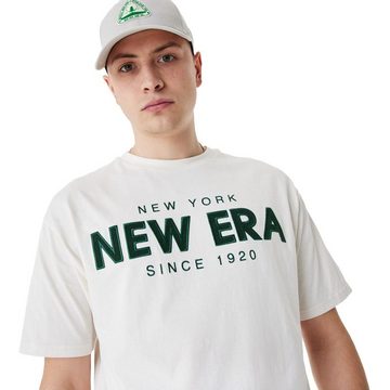 New Era Print-Shirt Oversized BRAND LOGO off white