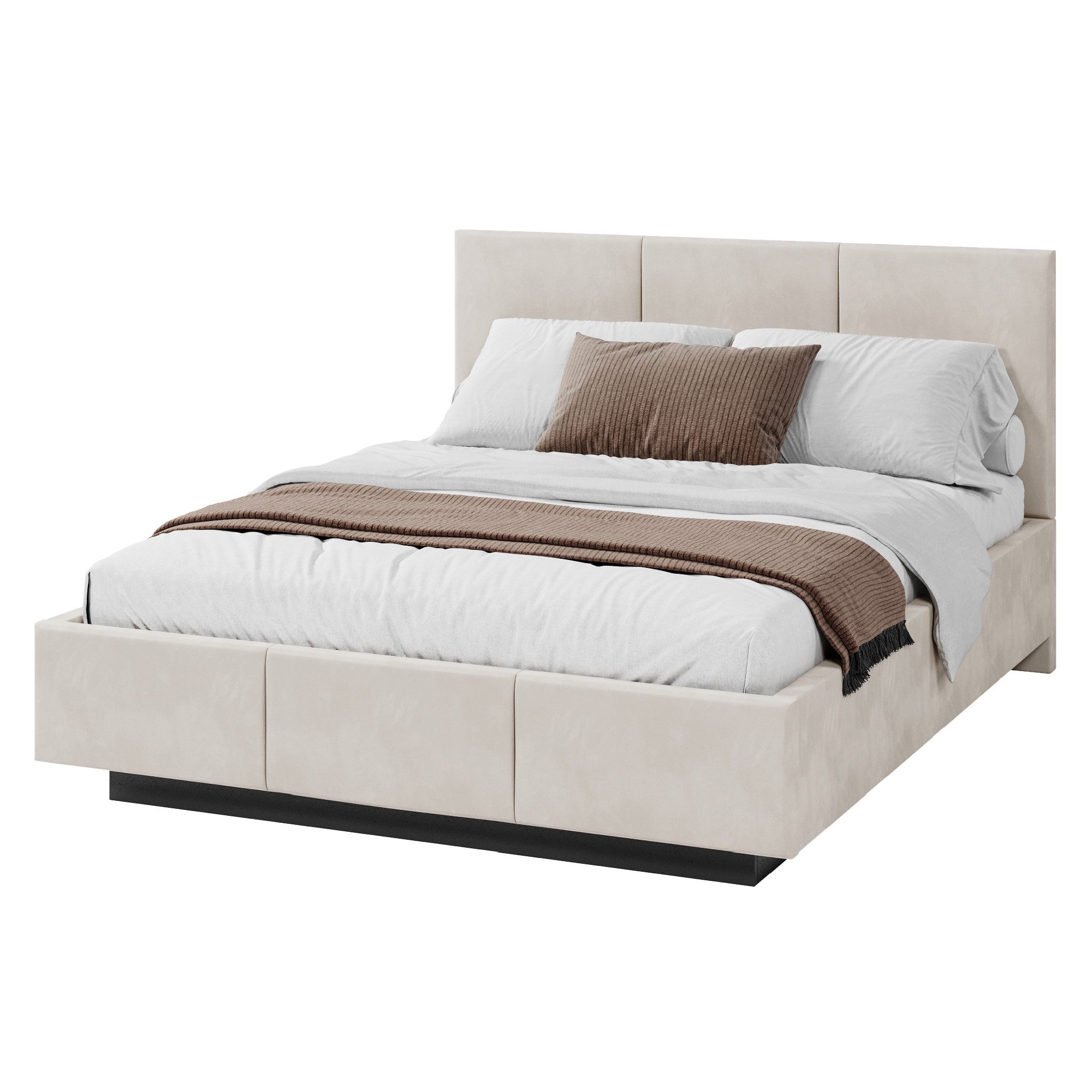 FDM Polsterbett ALMADA modern mit Bettkasten MADE IN EU - mit Trinity Velours Bezug (verfügbar 90x200 120x200 140x200 160x200 180x200cm, Bettrahmen, Bett, mit großen gepolsterten Kopfteil, mit Bettkasten zum aufklappen), Hebbarer Metallrahmen, Bettkasten, mit/ohne Matratze