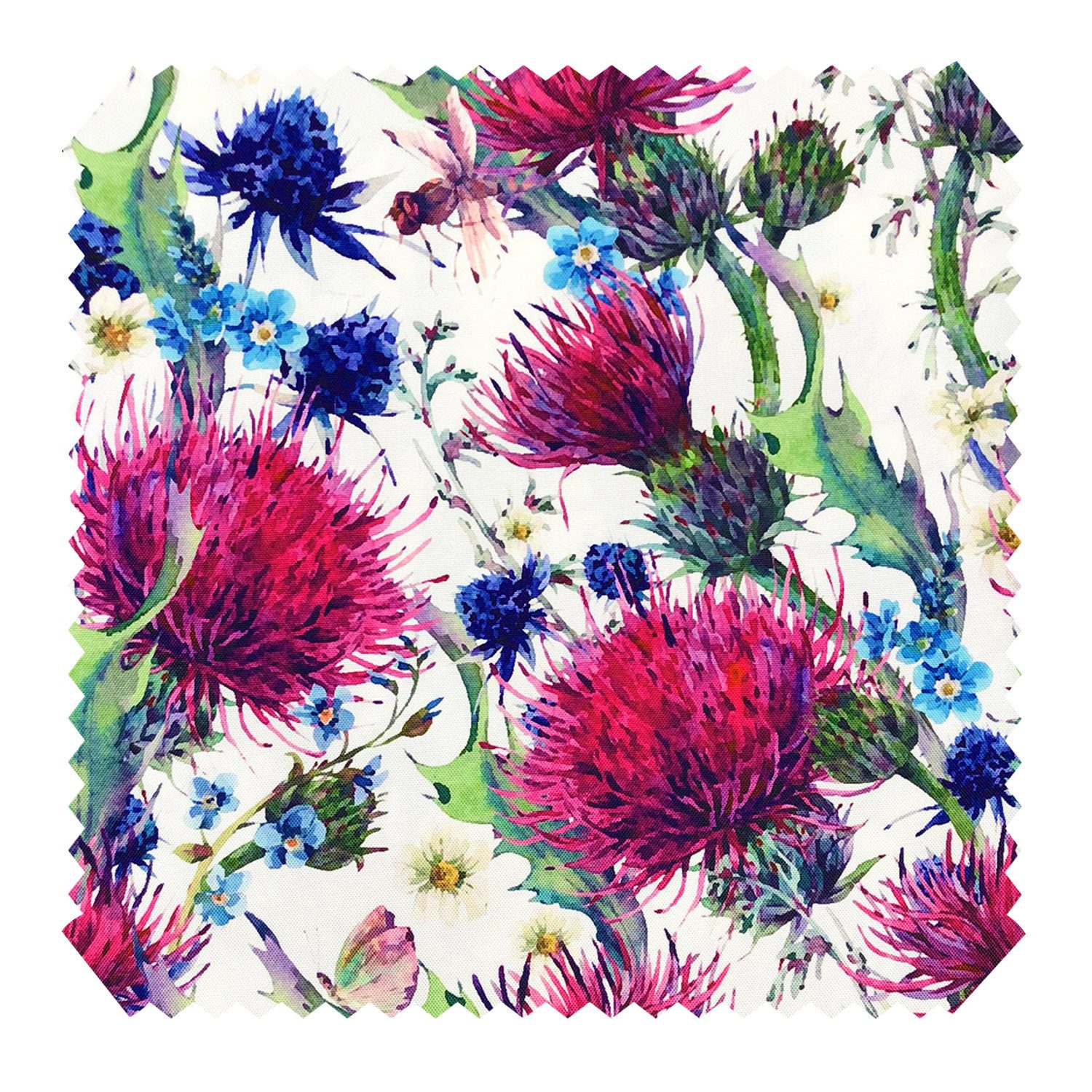 novely® Stoff OXFORD 210D D178 Thistle White Printstoff Outdoor, Wasserabweisend, Outdoor, Meterware, 1lfm