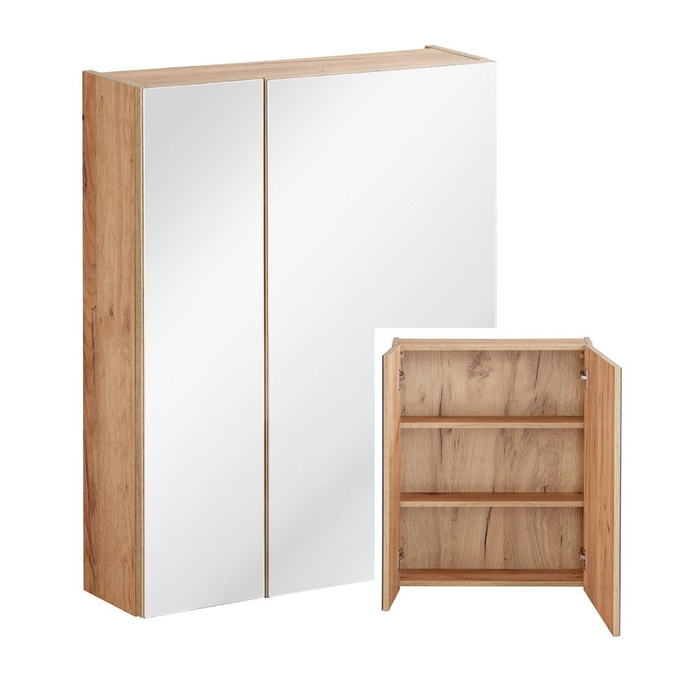 Lomadox Spiegelschrank TOSKANA-56 Badezimmer 60cm in Wotaneiche B/H/T ca. 6 günstig online kaufen