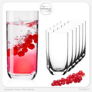 IMPERIAL glass Glas Trinkgläser, Glas, (max. 420ml) Longdrinkgläser Wassergläser Saftgläser Cocktailglas