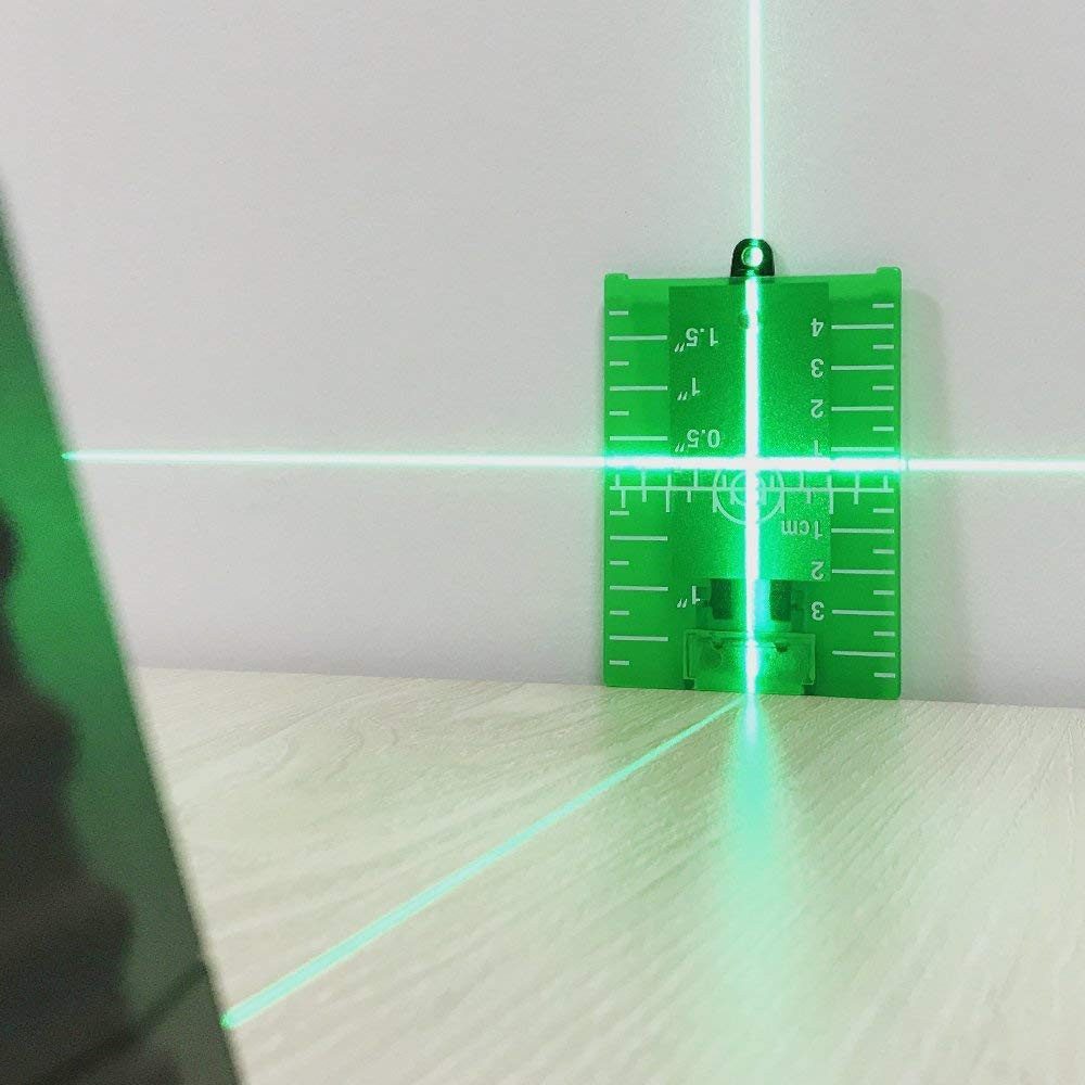 Huepar Kreuzlinienlaser Huepar TP01G grüne Laser Zielscheibe mit Reflektoren