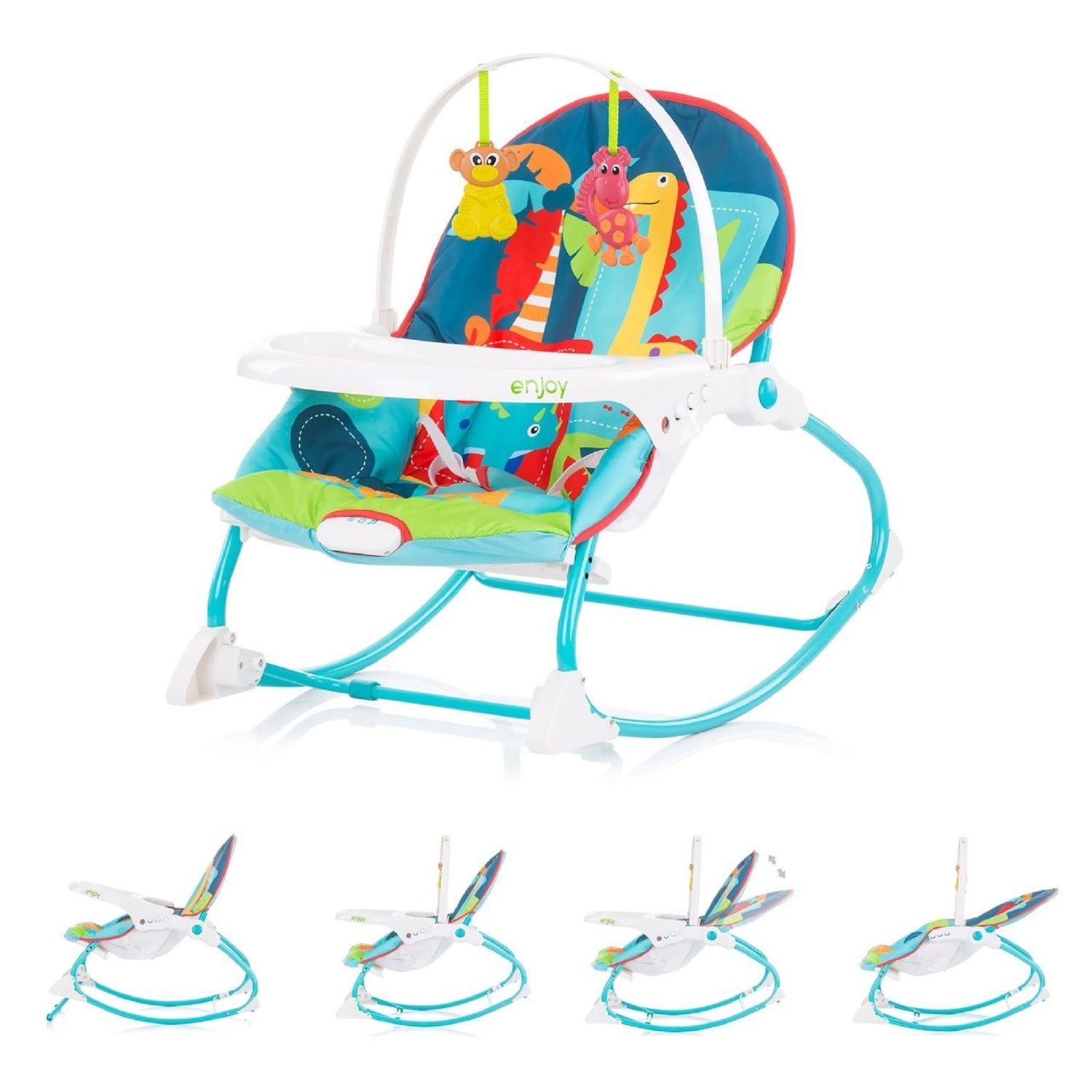 Chipolino Babywippe Babywippe Enjoy, Stuhl, Schaukelfunktion, Musikfunktion, Spielbogen