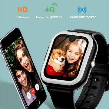 Welikera Kinderuhr, 4G 2MP GPS sprechende Uhr IP67 Wasserdicht Smartwatch