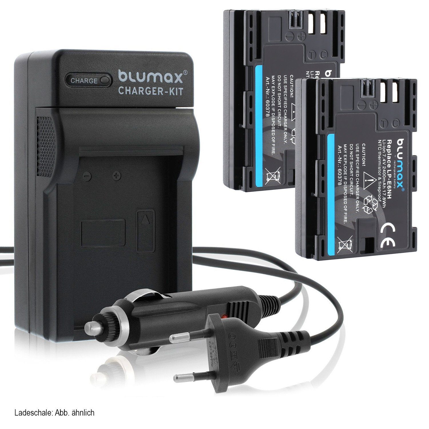 Mark mit Set Lader Blumax für 80D R5 Canon R6 R7 Kamera-Akku II LP-E6NH EOS 2400mAh